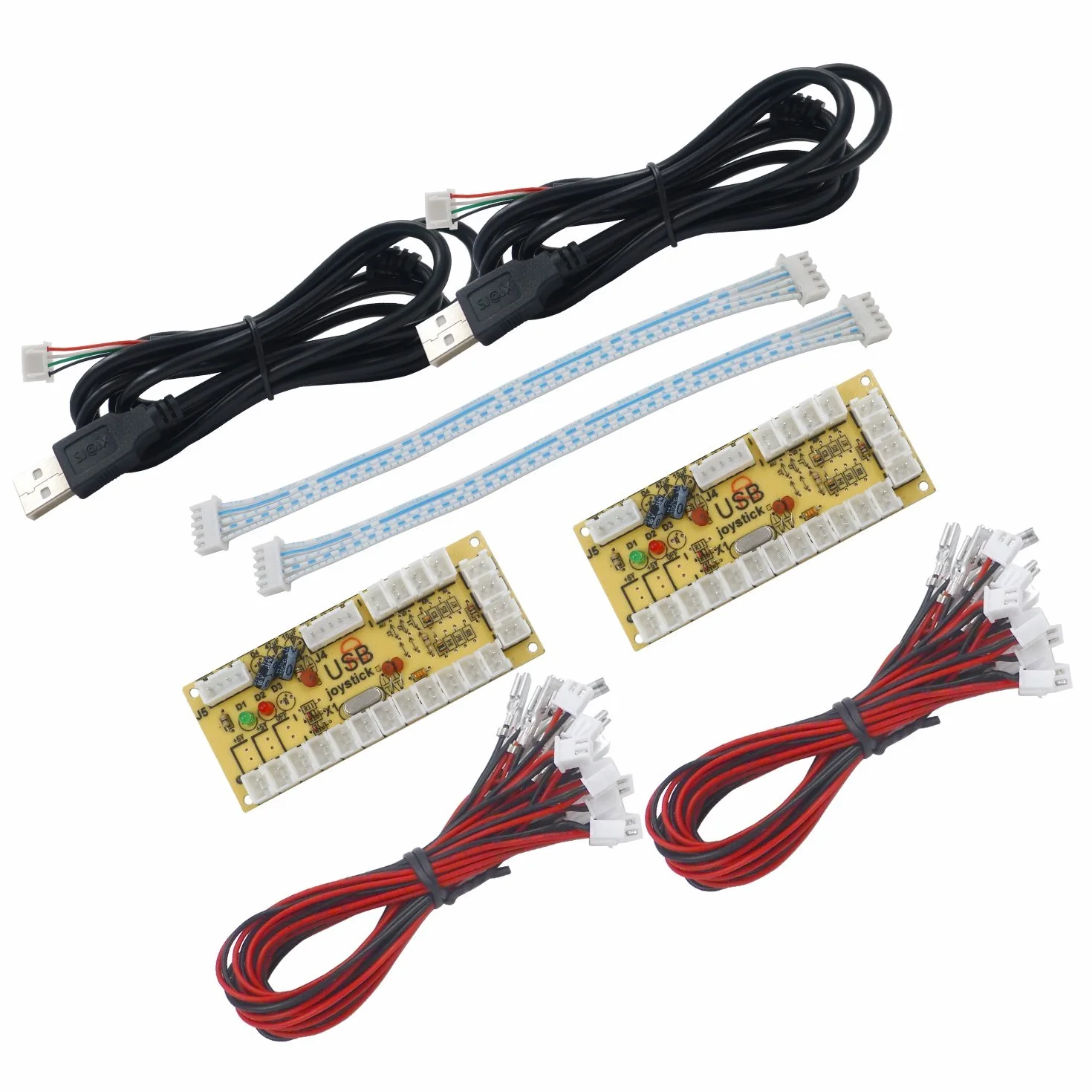 SJJX 2 Player Zero Delay Generic Game Controller USB Encoder Board to Joystick for MAME & Raspberry Pi 1/2/3 RetroPie DIY Projects Support for SANWA Parts