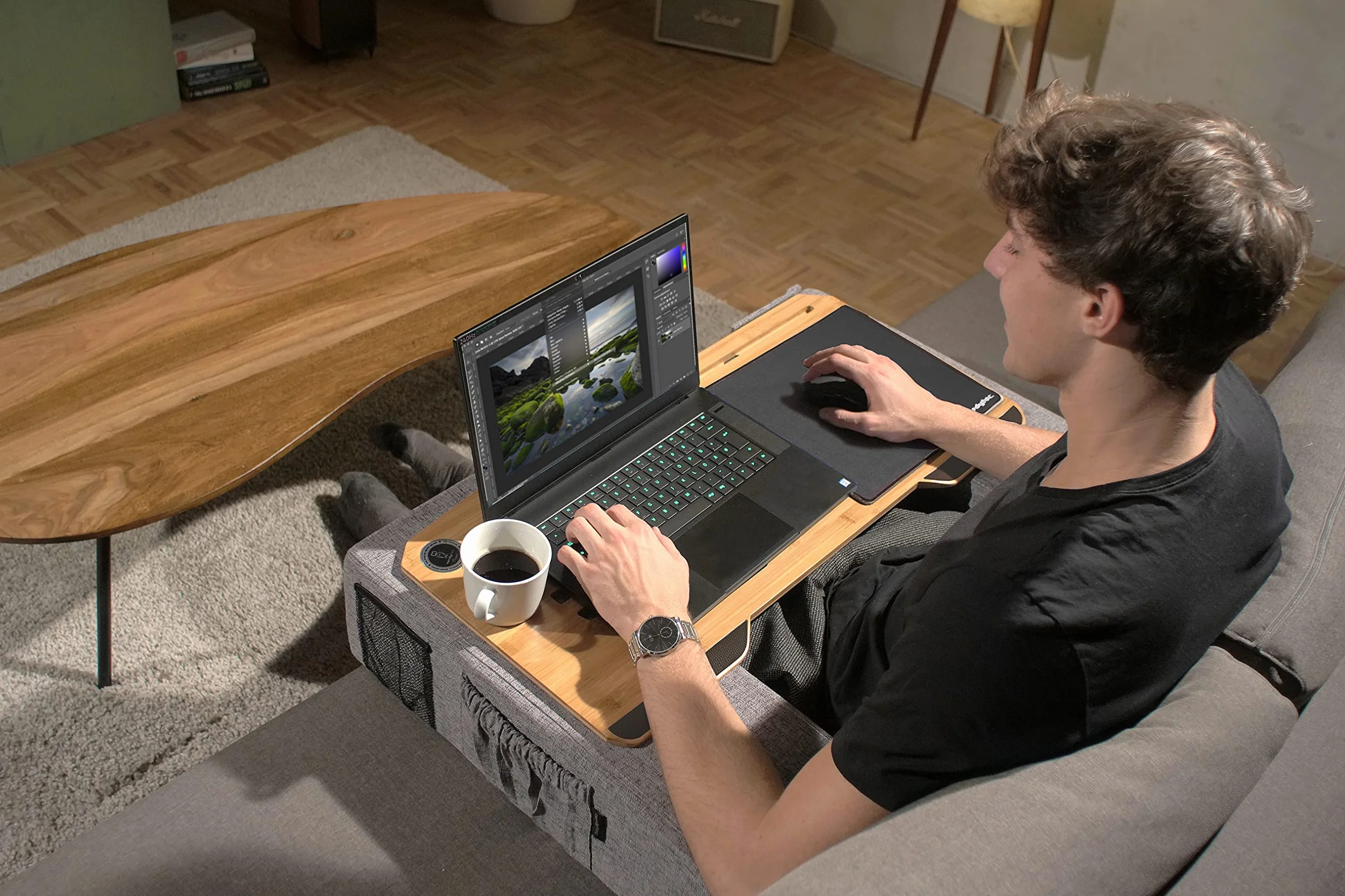 Couchmaster CYWORX Ergonomiczne biurko do laptopa lub bezprzewodowego urządzenia peryferyjnego z poduszkami, odpowiednie na kanapę/łóżko