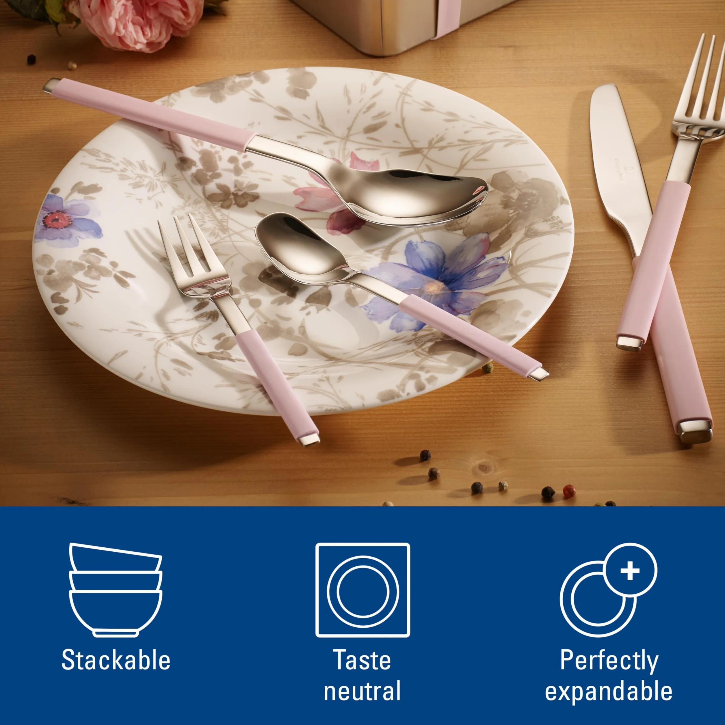 Villeroy & Boch Mariefleur Gris Basic zestaw kawowy 18 elementów Porcelana Premium biały