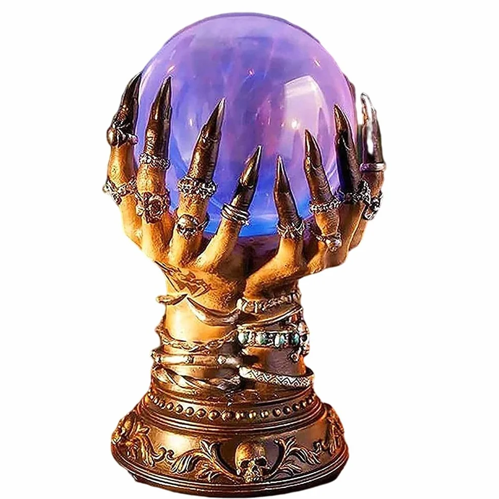 Magic Deluxe Celestial Crystal Ball, Magic Deluxe Celestial Crystal Ball, Halloween Witch Crystal Ball Halloween dekoracja do uzdrawiania, medytacji, rzeźbienia