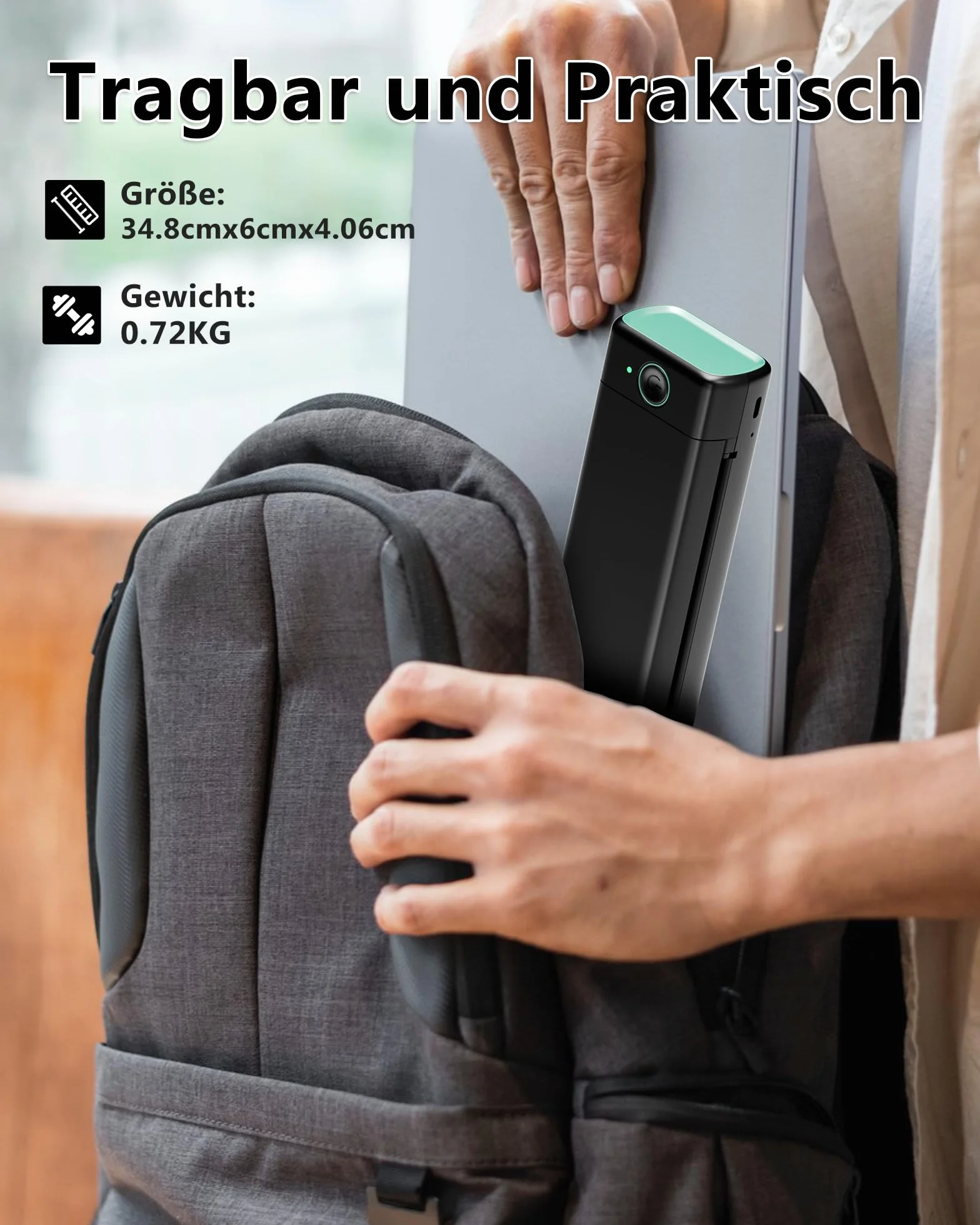 Bluetooth drukarka termiczna, mobilna przenośna drukarka Itari Mała kompaktowa, przenośna drukarka do podróży i tatuażu, obsługuje papier termiczny A4, kompatybilny z systemem Android iOS Mac