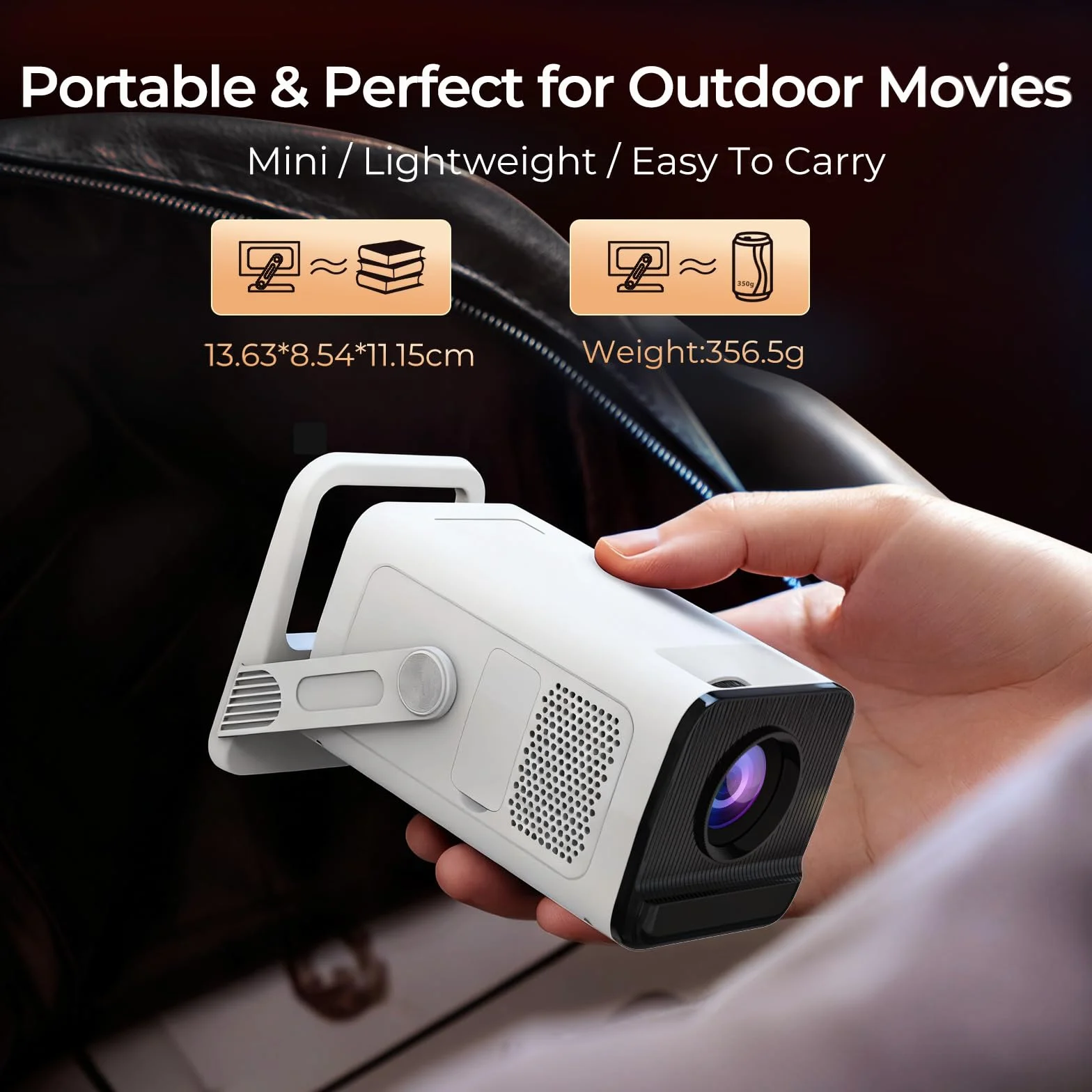 [Kompatybilny z Netflix i Android 13] Mini projektor 1080P z WiFi 6 i Bluetooth 5.4, Auto Keystone, obsługa 4K, wbudowane aplikacje, certyfikat Google CTS, kompatybilny z iOS/Android/TV Stick, LYNCAST