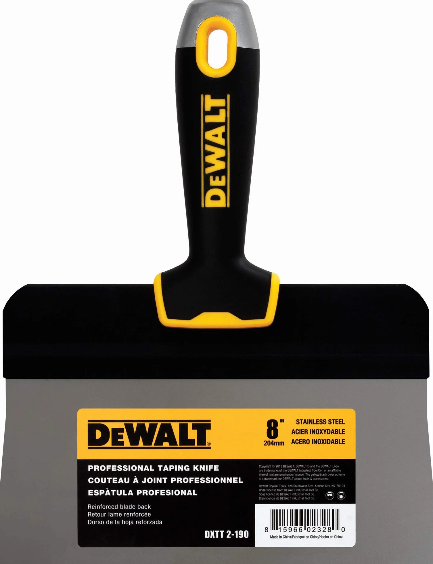 DEWALT Nóż 20 cm Stal nierdzewna Miękki uchwyt DXTT-2-190
