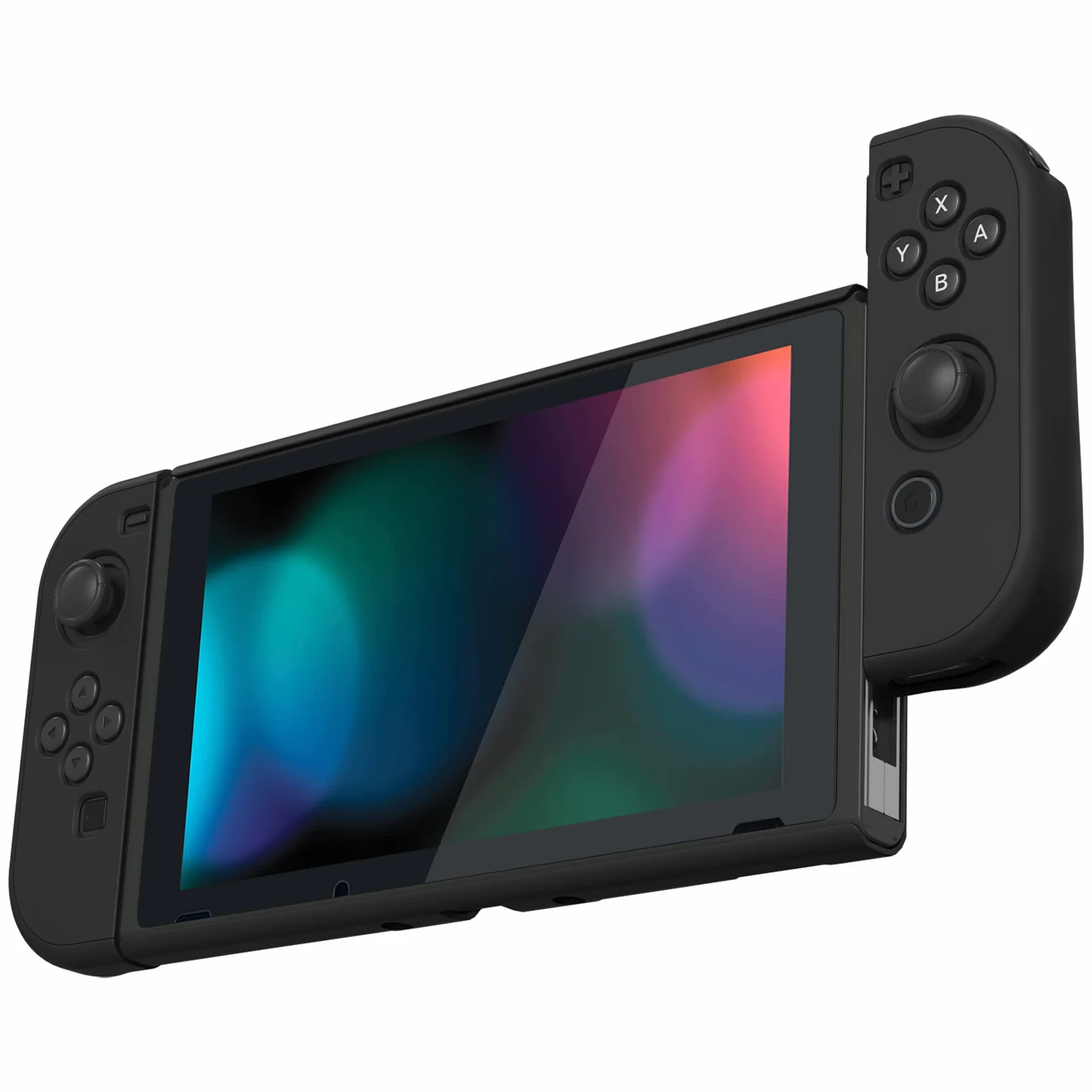 PlayVital UPGRADED Ergonomiczny Etui Ochronny na Konsolę do Switch,NS Odpinany Hard Case Futerał Ochronny do Switch Joycon,Obudowa do Switch-Czarny