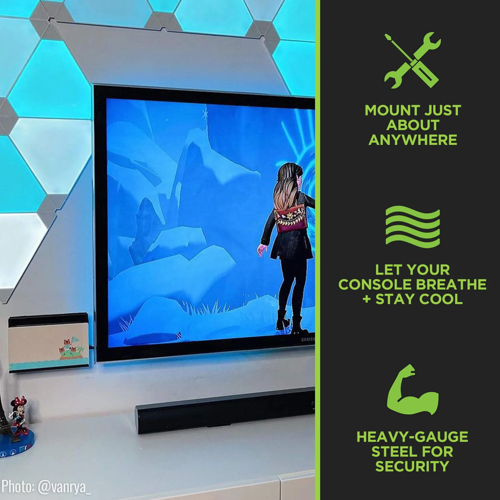 HIDEit Mounts Nintendo Switch Wall Mount Steel Bracket for Switch & Switch OLED
