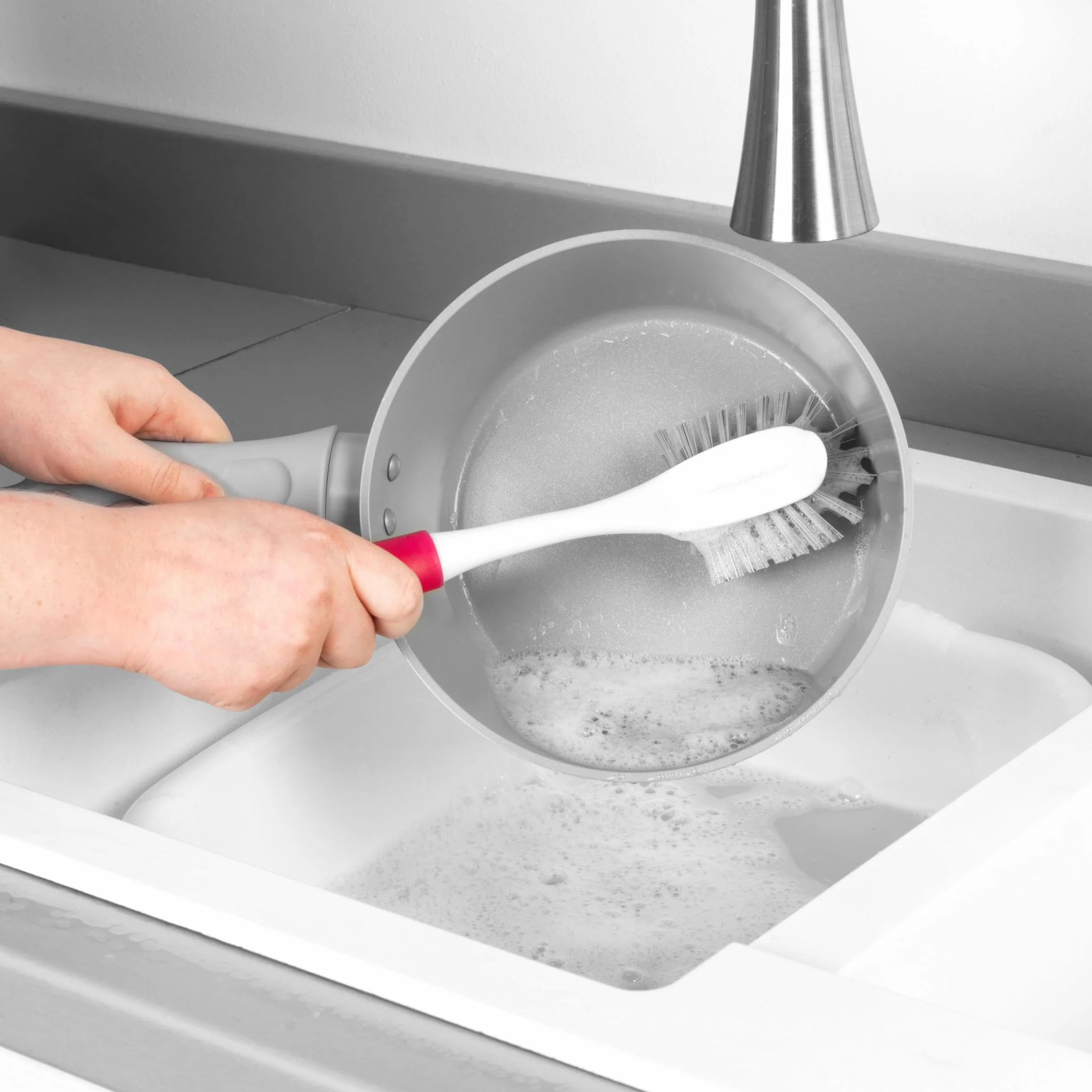 Kleeneze Antibac Dish Brush with Scraper Kitchen Pot and Pan Cleaning Scrubber Brush