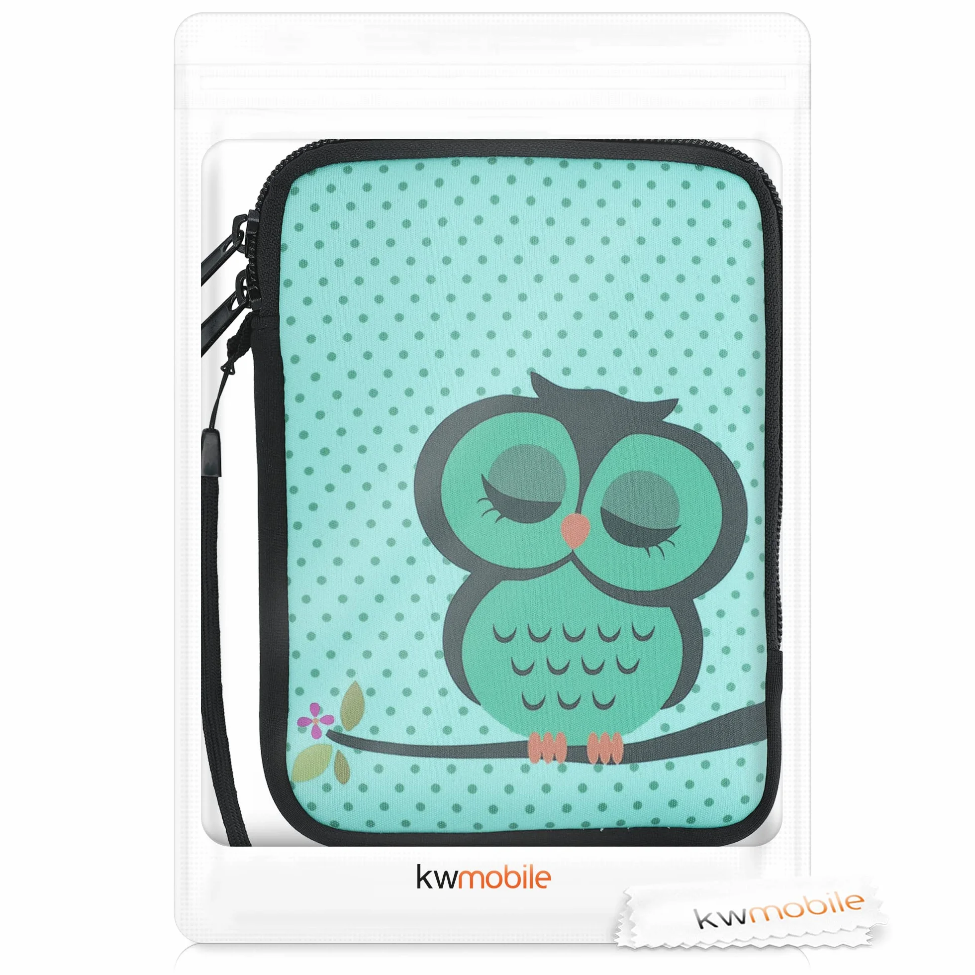 kwmobile pokrowiec ochronny do czytnika e-czytników - Etui ochronne 17 x 12 x 2 cm do neoprenowego e-czytnika - lodowaty turkusowo-brązowy