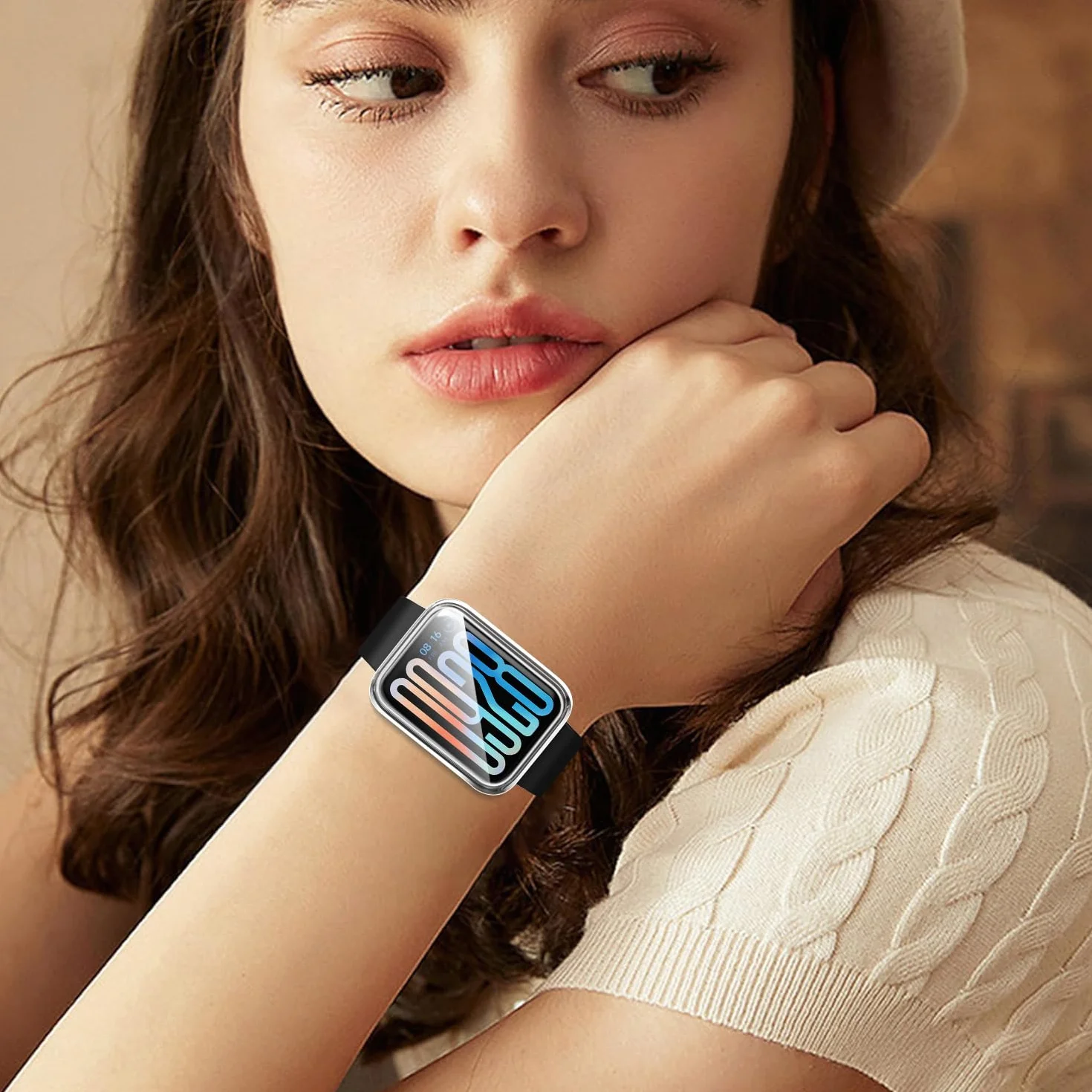 iVoler 3 sztuki przezroczystego etui z folią ochronną do Xiaomi Smart Band 9 Pro/Xiaomi Mi Band 9 Pro, pełne pokrycie, ultra cienki miękki futerał TPU, 2 przezroczyste 1 czarny