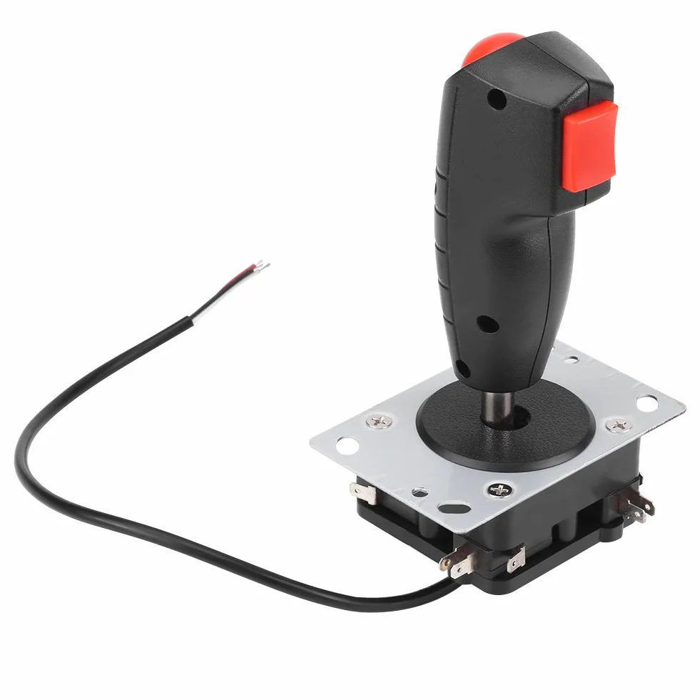 Joystick 8-drożny kontroler do gier, symulacja gier komputerowych, joystick z przyciskiem Top do gier lotniczych, czarny, czerwony