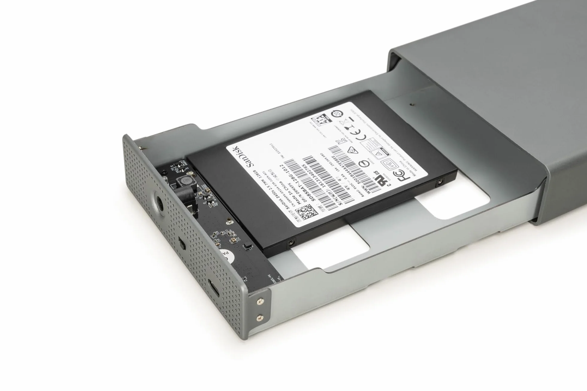 DIGITUS Obudowa dysku twardego – USB 3.2 Gen1 – 5 Gbit/s – do 3,5 i 2,5 cala SATA HDD i SSD – do dysków twardych do 16 TB – obudowa aluminiowa – szara