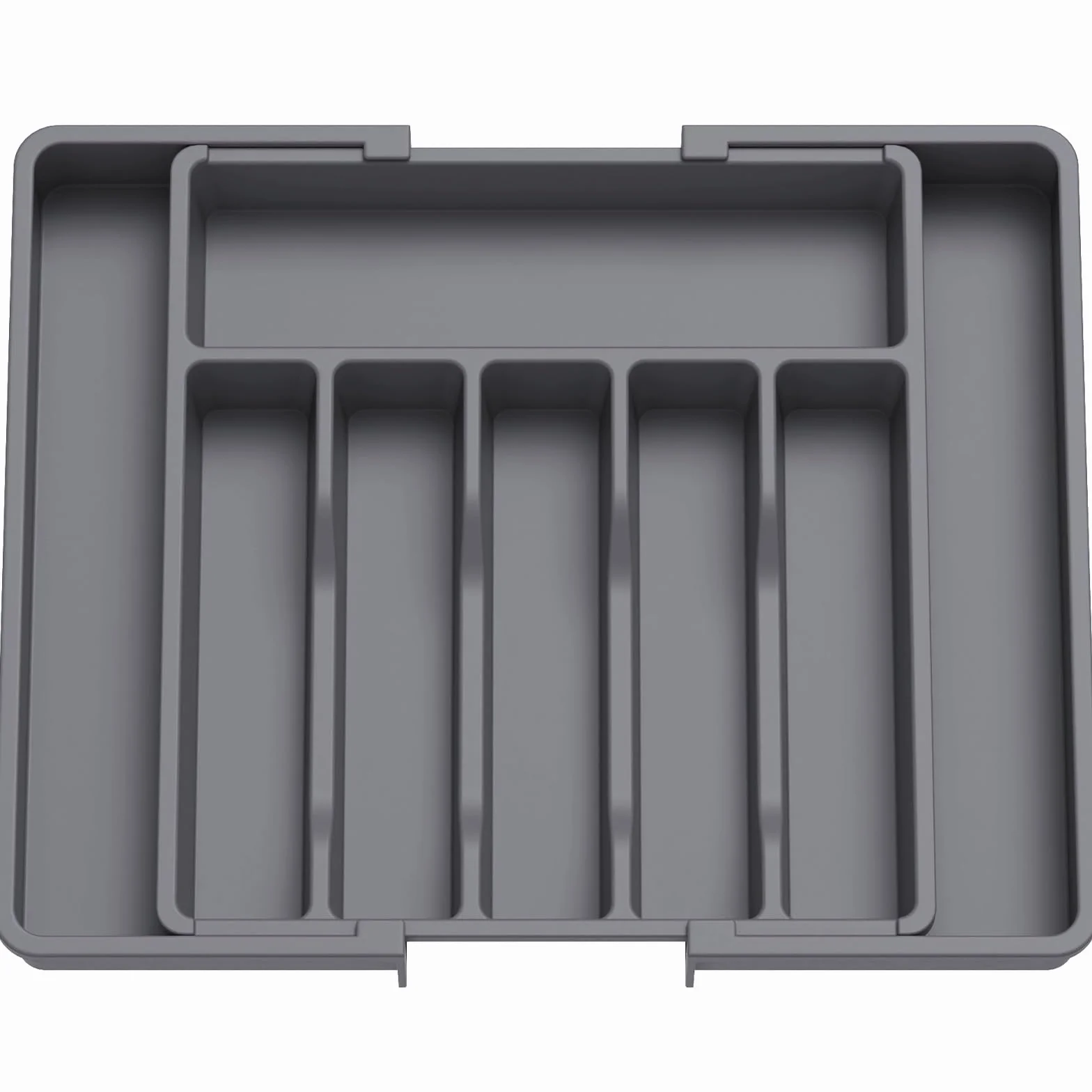 Lifewit Silverware Organizer, Rozszerzalna Taca na Przybory do Szuflady, Regulowany Uchwyt na Sztućce, Kompaktowa Plastikowa Szuflada do Przechowywania Łyżek, Widelce, Noże, Duża, Ciemnoszary