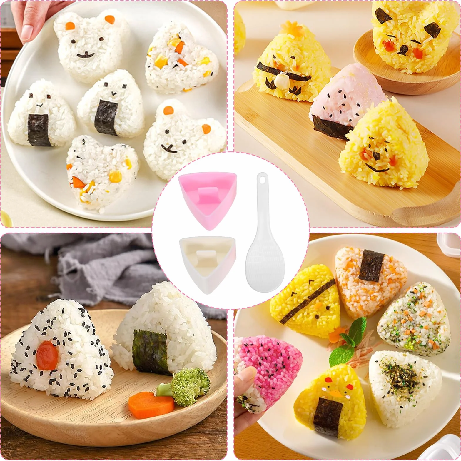 Foremki Onigiri 2 sztuki trójkąt z łyżką do ryżu Sushi Nigiri