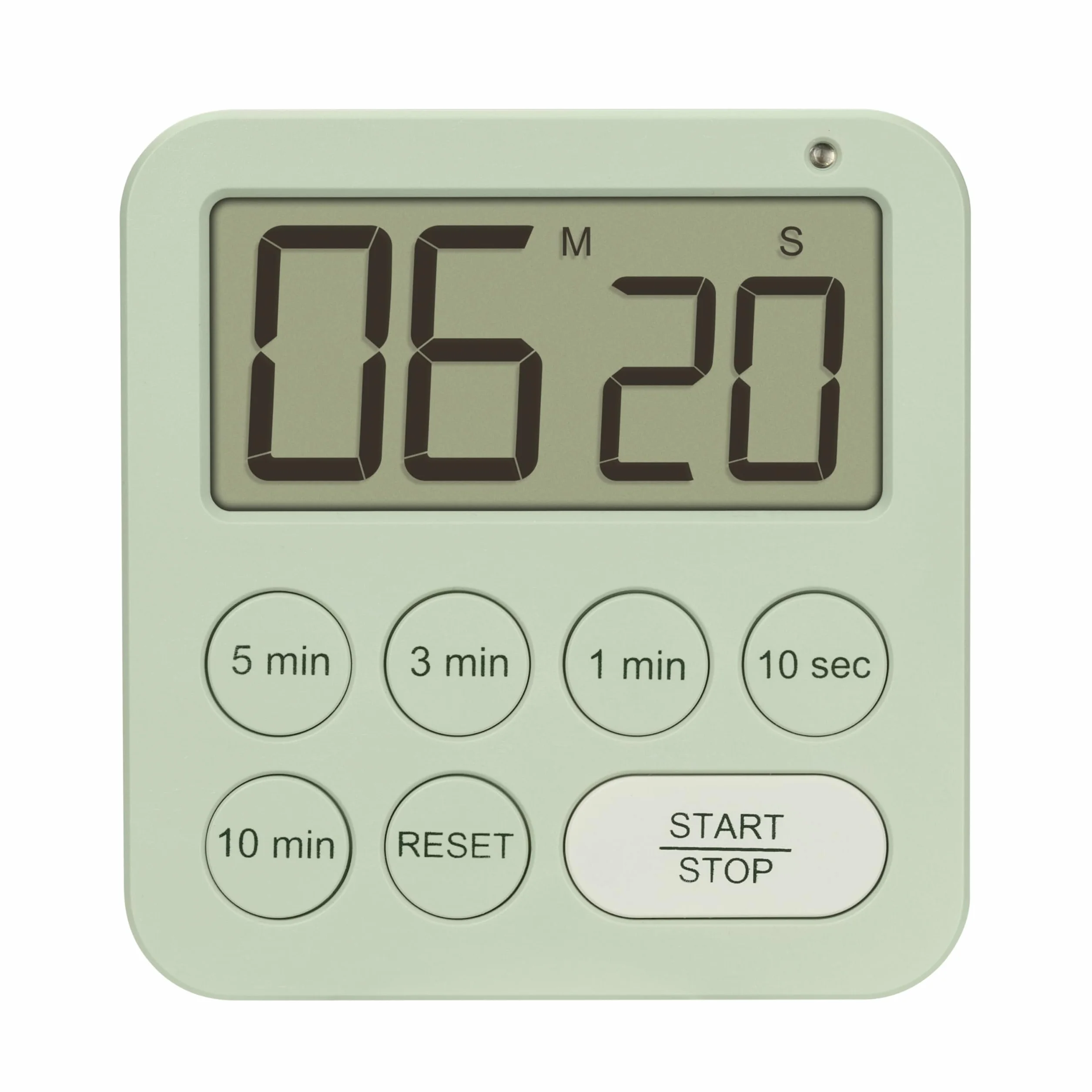 TFA Dostmann Cyfrowy timer do uprawiania sportu/kuchni/nauki, 38.2056, ze stoperem, magnetyczny, z 3 poziomami głośności, szybki wybór, duży wyświetlacz, wizualne światło ostrzegawcze LED, zegar na