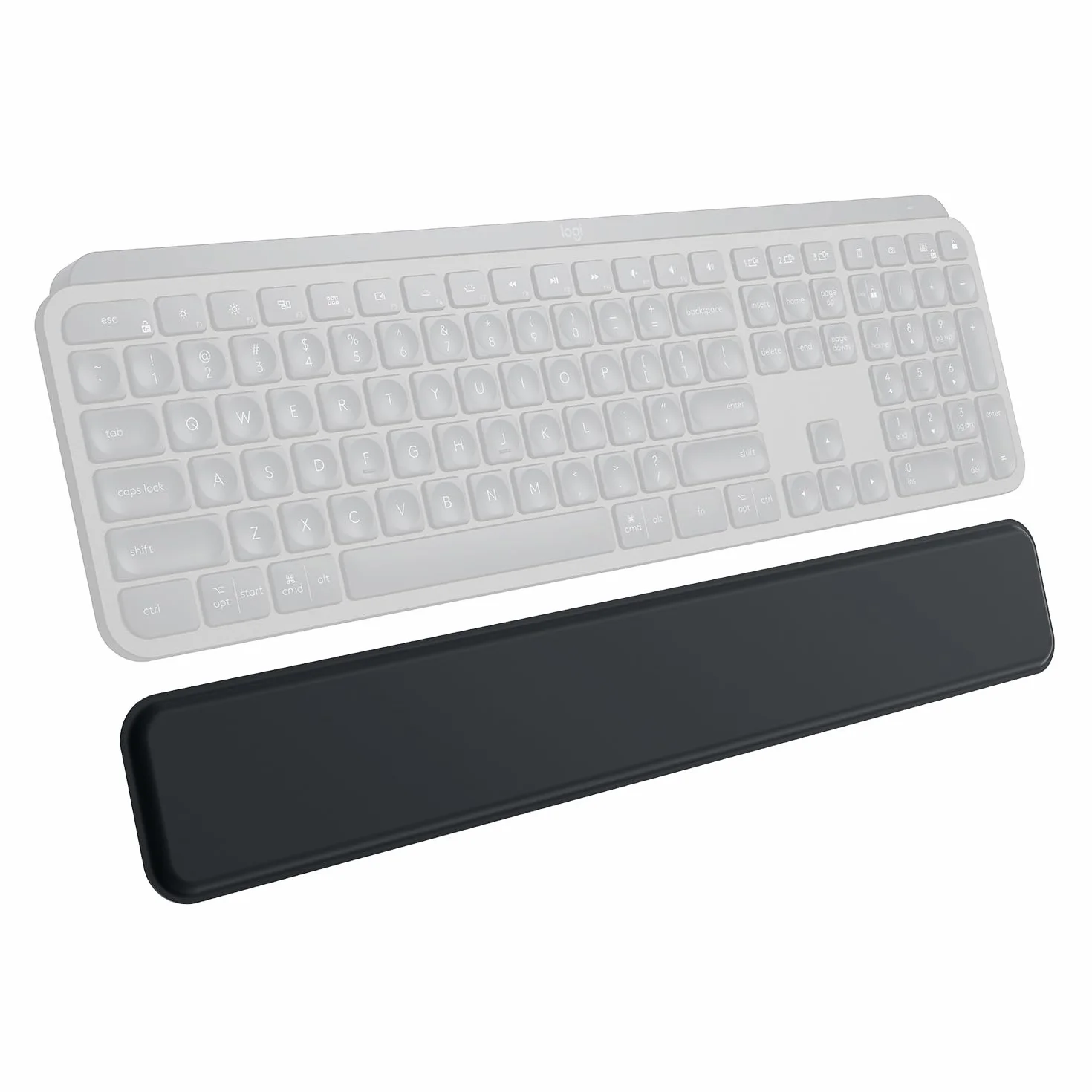 Logitech MX Podpórka pod nadgarstki dla klawiszy MX, wysokiej jakości, antypoślizgowa podpórka zapewniająca wiele godzin wygodnego pisania - Czarny