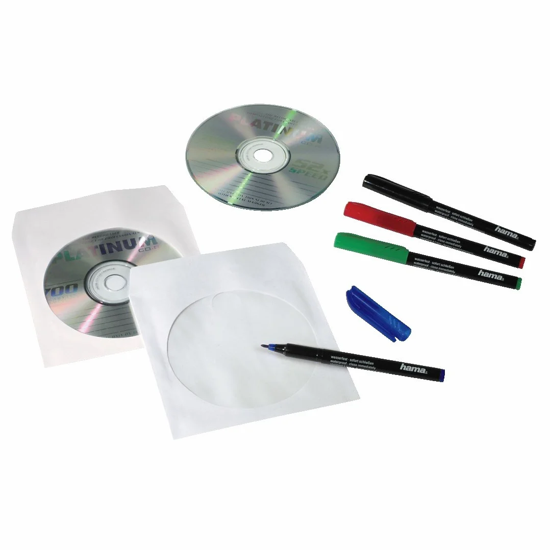 Hama Papierowe opakowanie na płytę CD (25x25x0,1 cm, 25 sztuk) białe