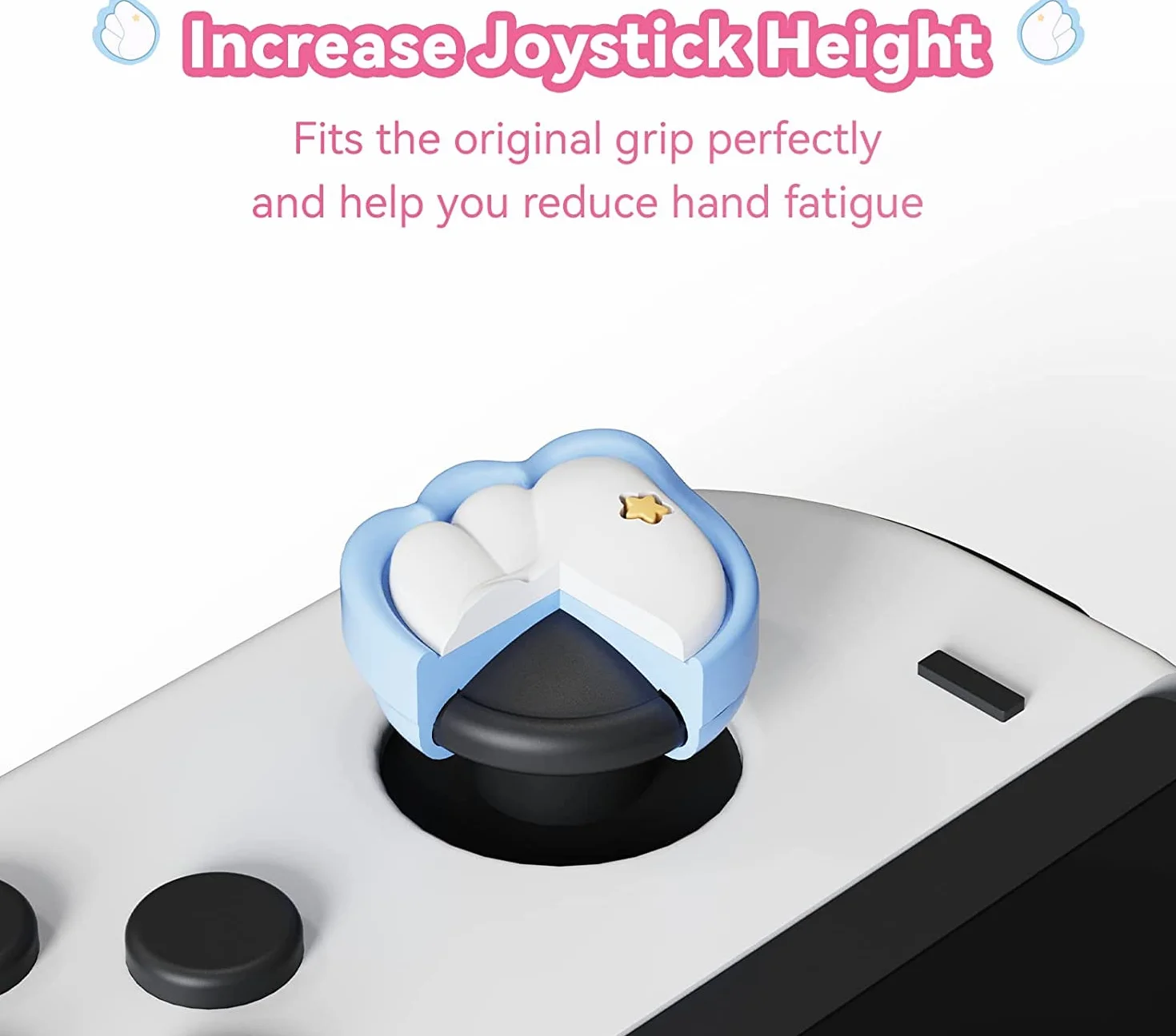 GeekShare Słodkie nakładki na kciuki Joycon z silikonu, osłona joysticka, kompatybilne z Nintendo Switch/OLED/Switch Lite, 4 sztuki – Little Wings