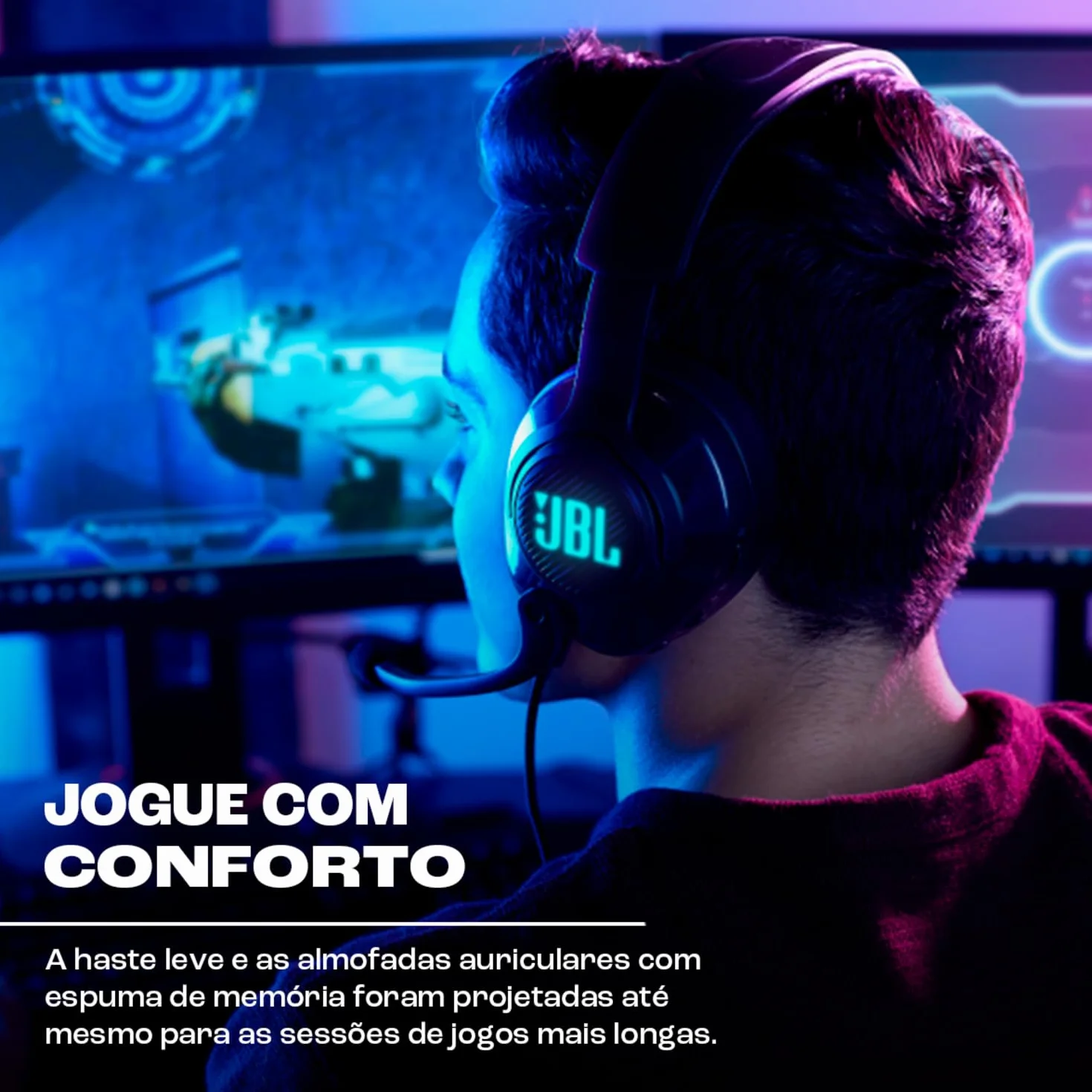 JBL QUANTUM400 Over-Ear Gaming Headset, słuchawki wokółuszne RGB, podświetlany, przewodowy zestaw słuchawkowy dla graczy, kompatybilny z PC, PS, Xbox, Nintendo, czarne