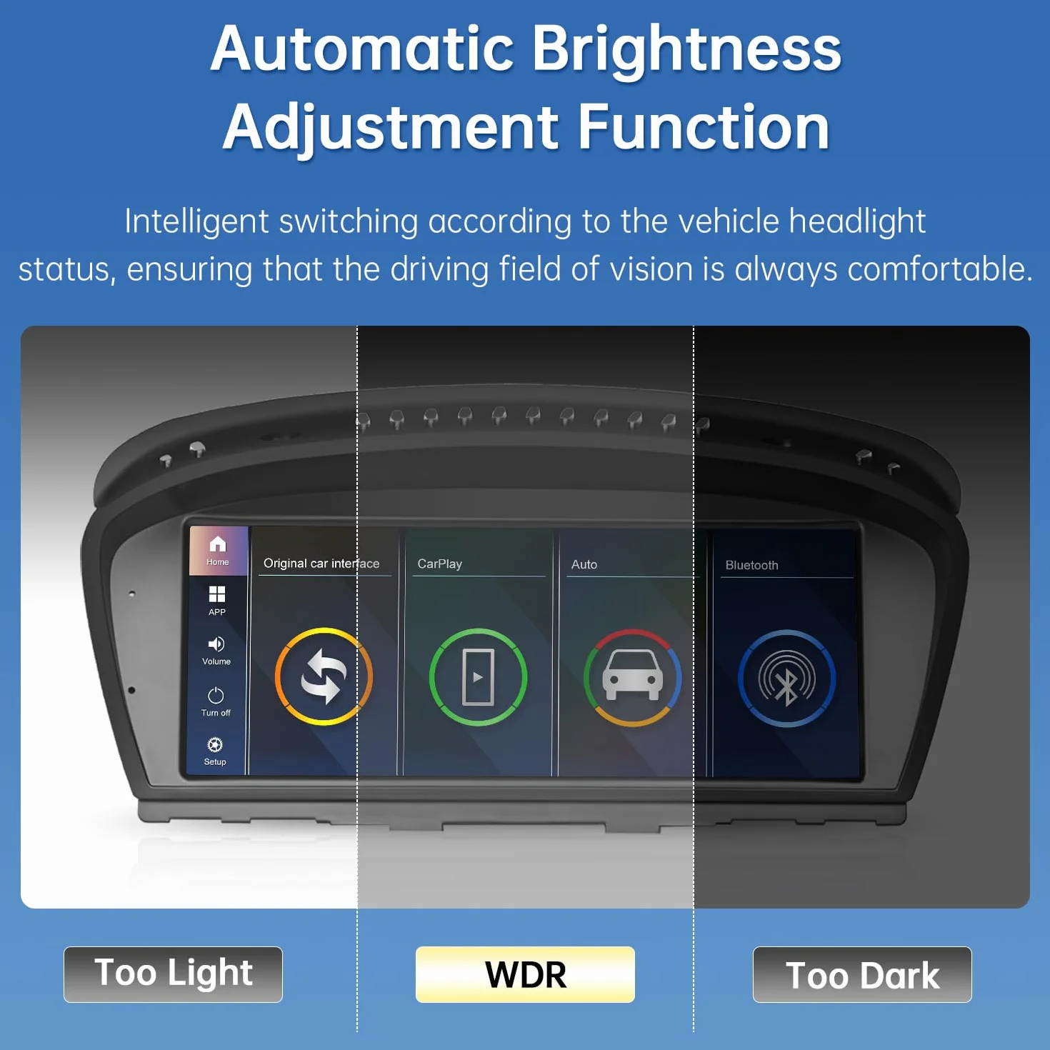 Road Top Ekran CarPlay, 8.9 calowe radio samochodowe stereo dla BMW 3er 5er E90/E91/E92/E93/E60/E61 2008-2013 Jaar met CIC Systeem, radio samochodowe z wąską ramką dla CarPlay/Android Auto/MirrorLink