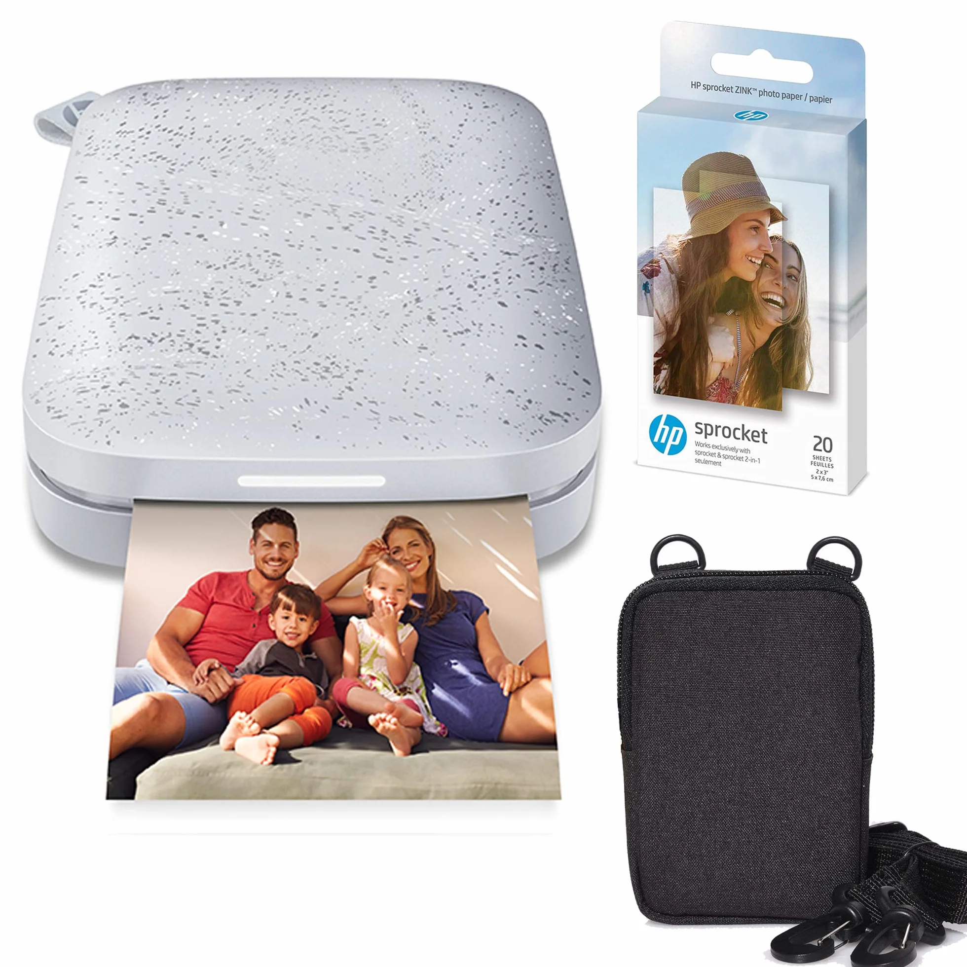 HP Sprocket przenośna drukarka fotograficzna, 5,1 x 7,6 cm, biały