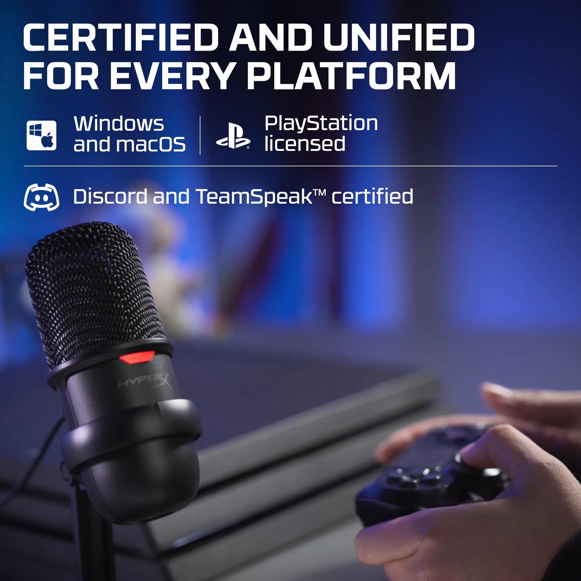 Hyperx Solocast Usb Microphone HMIS1X-XX-BK/G Mikrofon, Czarny, PS4/MAC