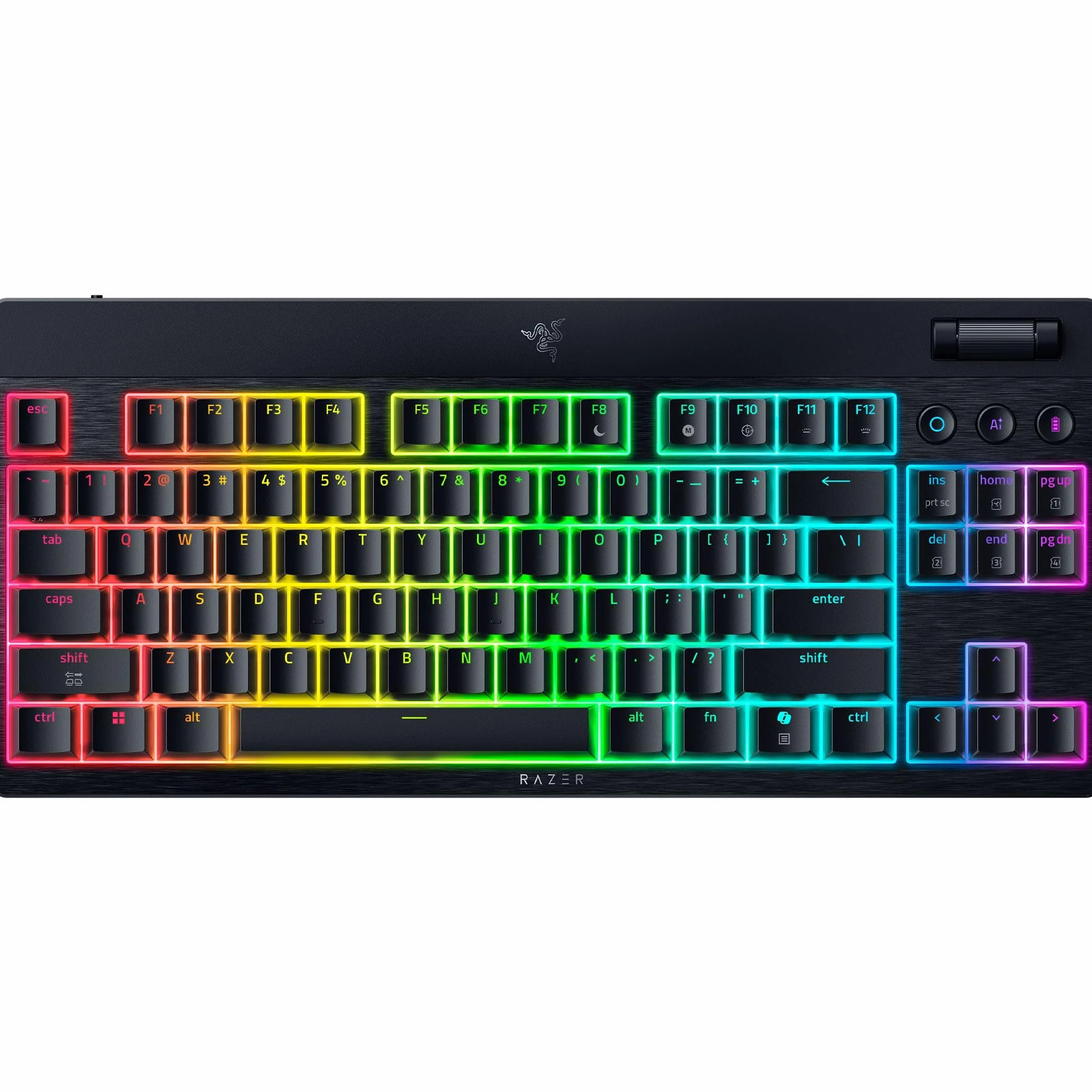 Razer BlackWidow V4 Tenkeyless HyperSpeed Low Profile bezprzewodowa klawiatura gamingowa z możliwością wymiany na gorąco pomarańczowe przełącznik Układ US