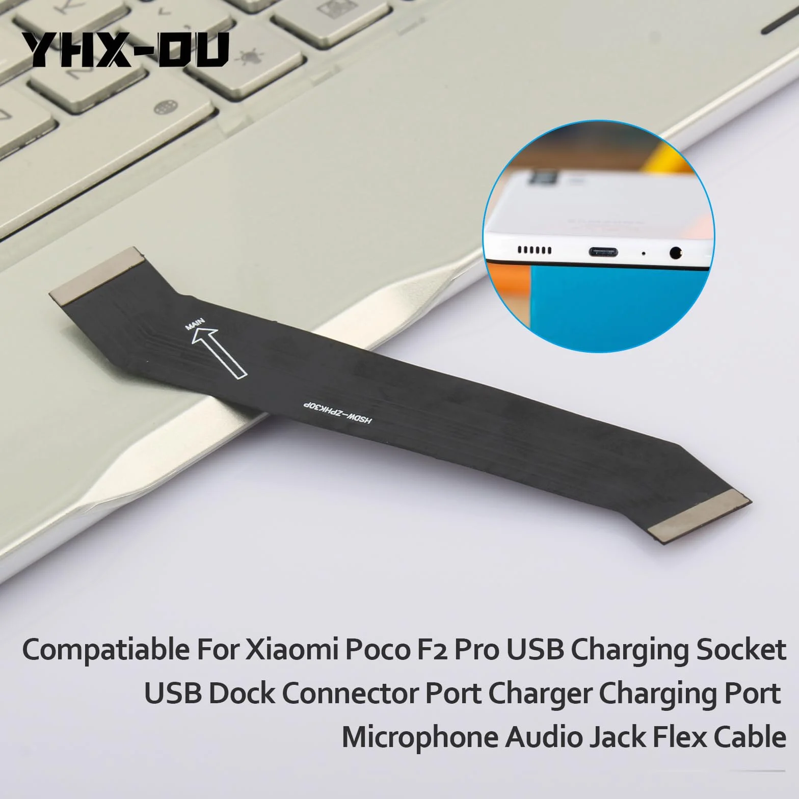 Gniazdo ładowania 6,67" do Xiaomi Poco F2 Pro M2004J11G Dock Connector Port Charger Ładowarka Mikrofon Audio Jack Flex kabel + narzędzie instalacyjne