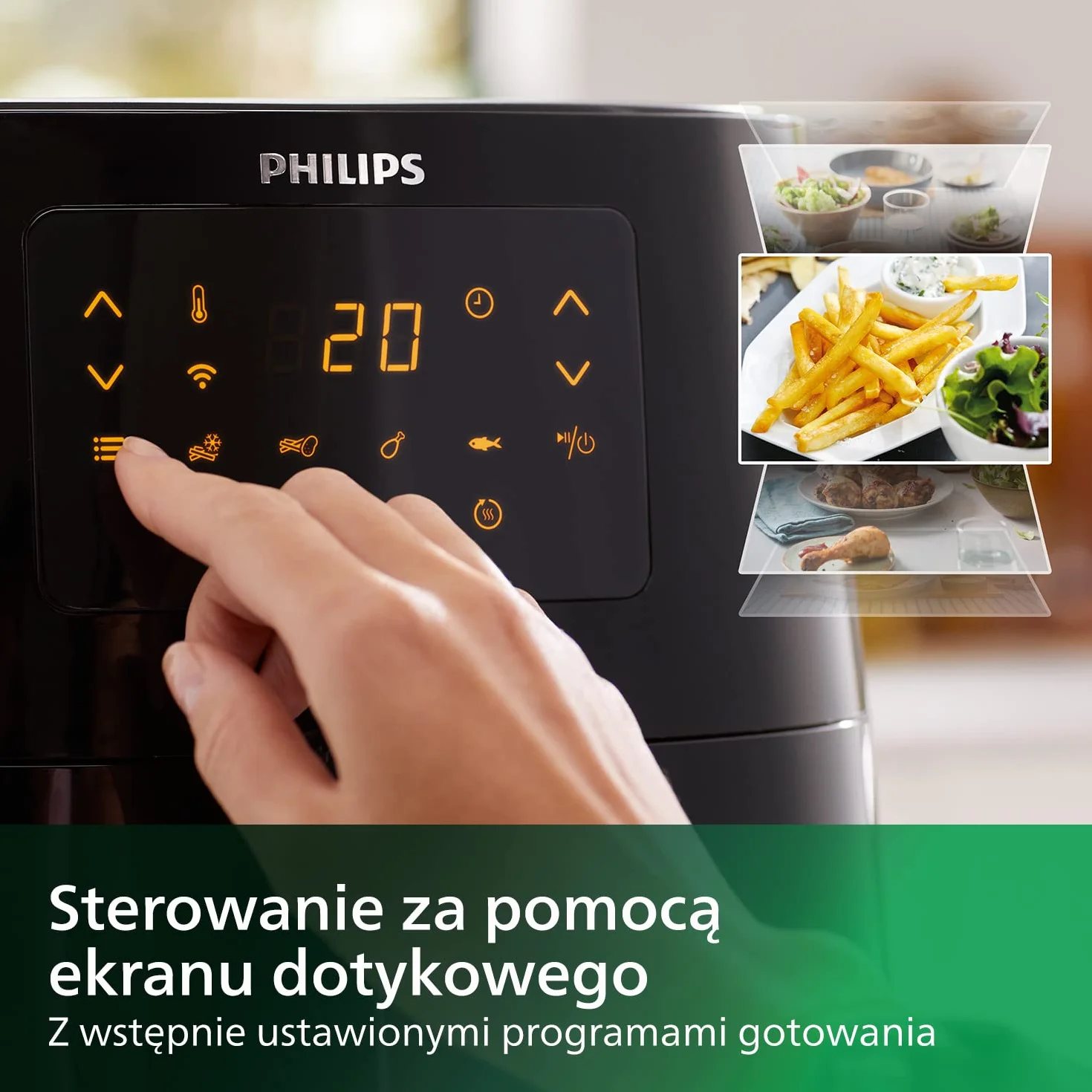 Philips Airfryer XL Seria 5000 6.2 l 1.2kg Beztłuszczowa Frytkownica 14-w-1 Wi-Fi Rapid Air HD9280/90