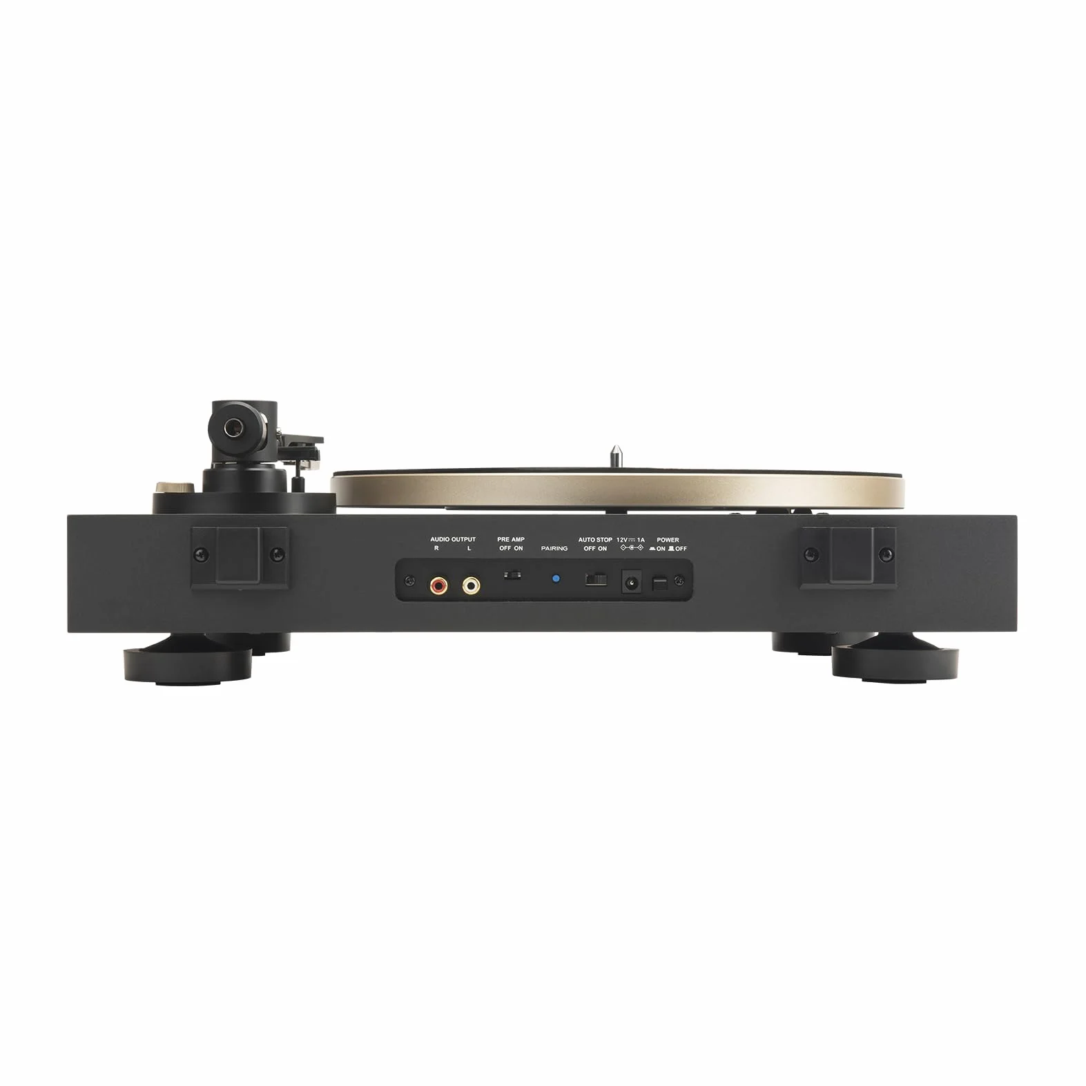 JBL Spinner BT, Gramofon Bluetooth z AptX-HD, Odłączana Głowica, Aluminiowy Talerz Obrotowy i Napęd Pasowy, Wkładka Magnetyczna, Kolor Czarny i Złoty