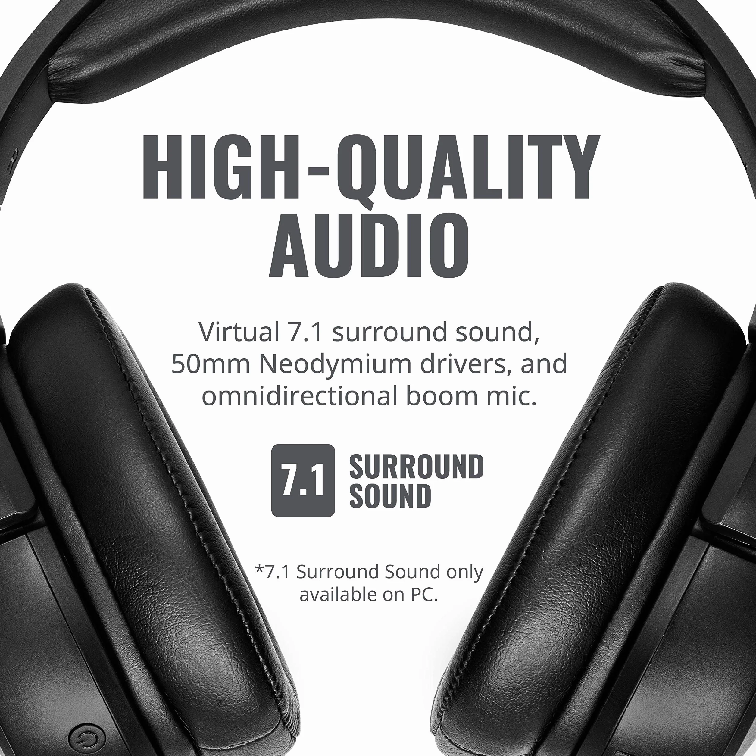 Cooler Master MH670 Wireless Gaming Headset with Virtual 7.1 Surround Sound - PC & Console Compatible with 50mm Neodymium Audio Drivers, Ultra-Clear Boom Mic and Portable Frame - USB Type A/C / 3.5mm