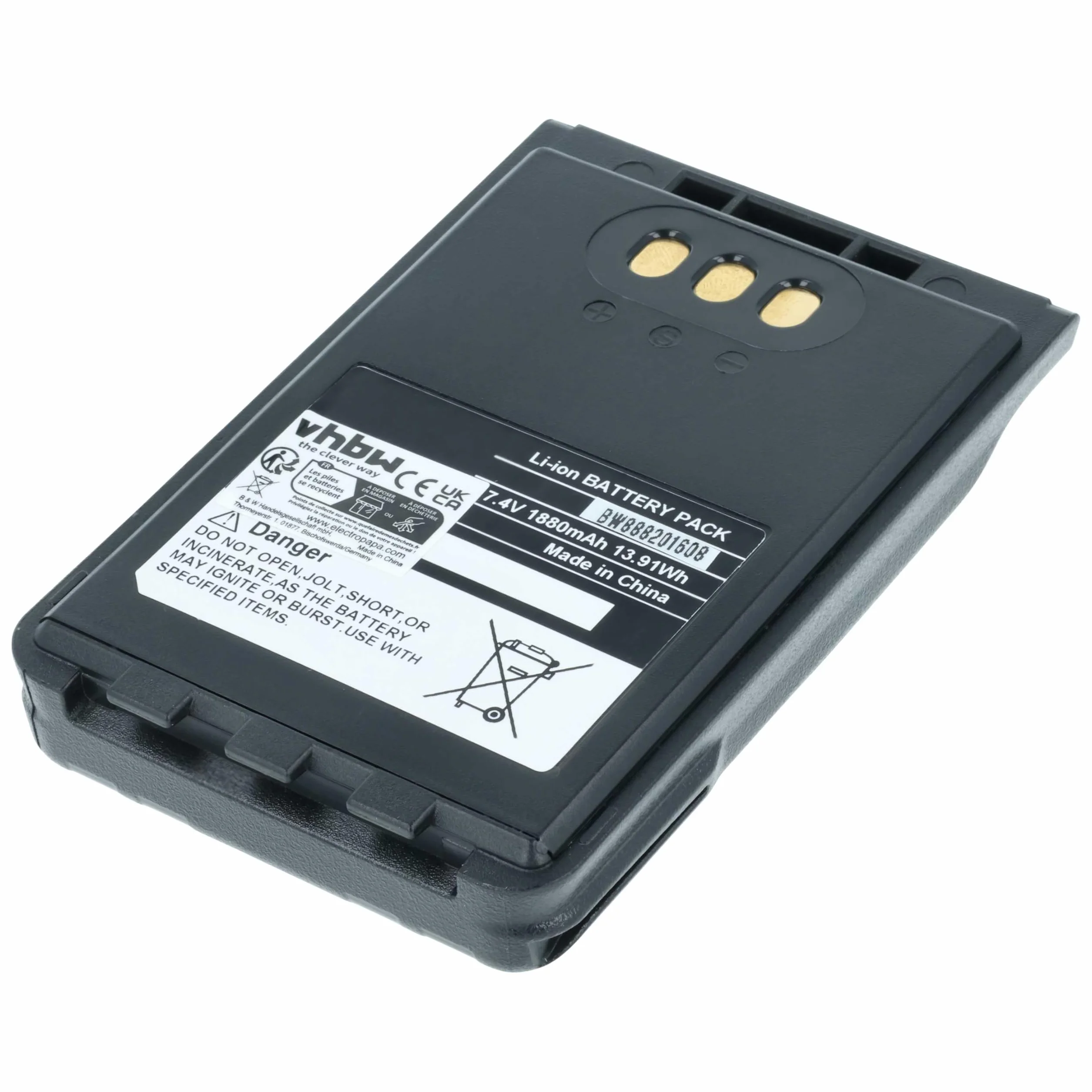 vhbw 1 x akumulator zamienny do Icom BP-271, BP-272Li do krótkofalówki, Walkie Talkie (1880 mAh, 7,4 V, Li-Ion)