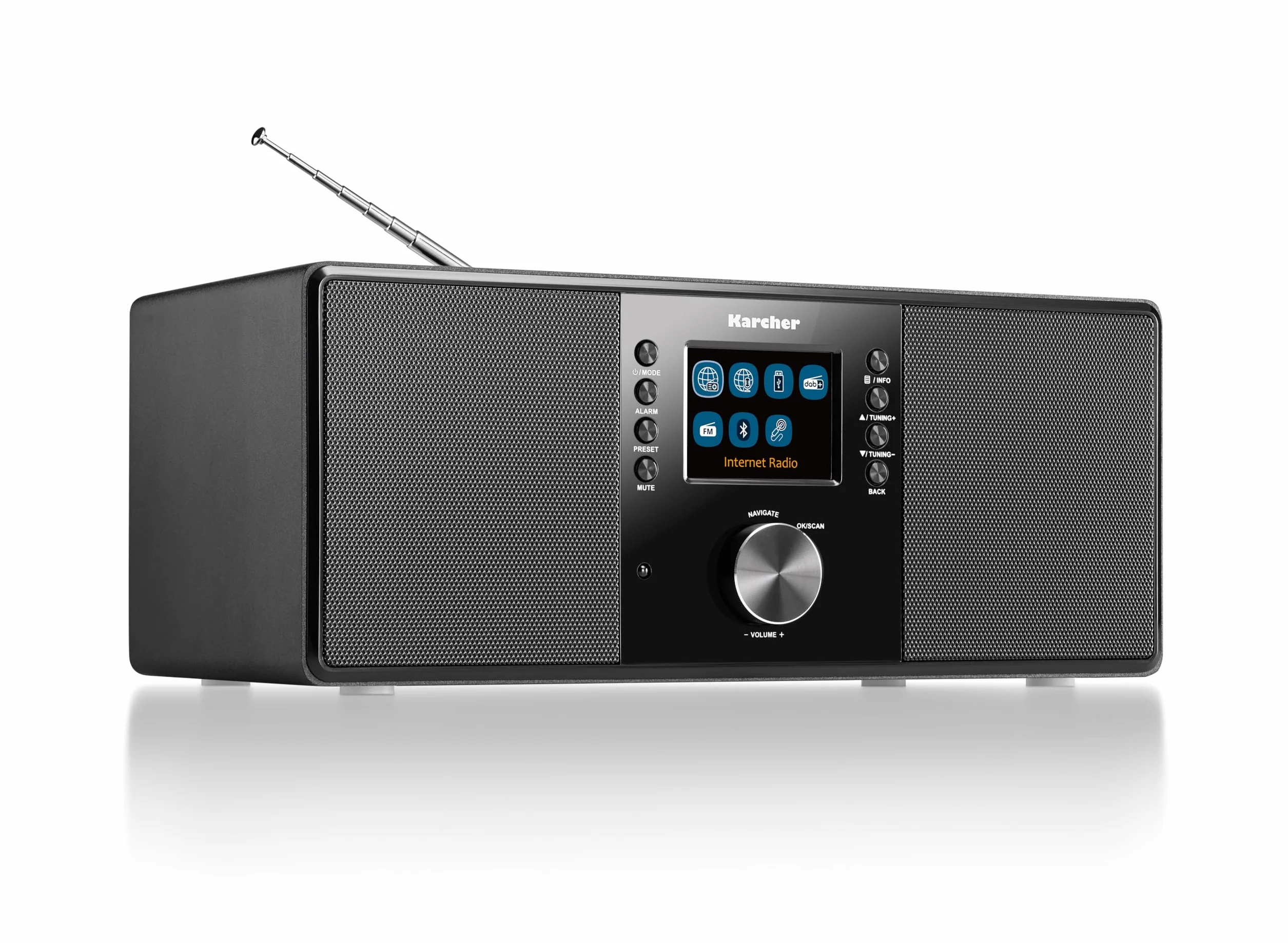 Karcher DAB 7000i radio internetowe DAB+ FM WiFi Bluetooth kolorowy wyświetlacz USB AUX 14 W