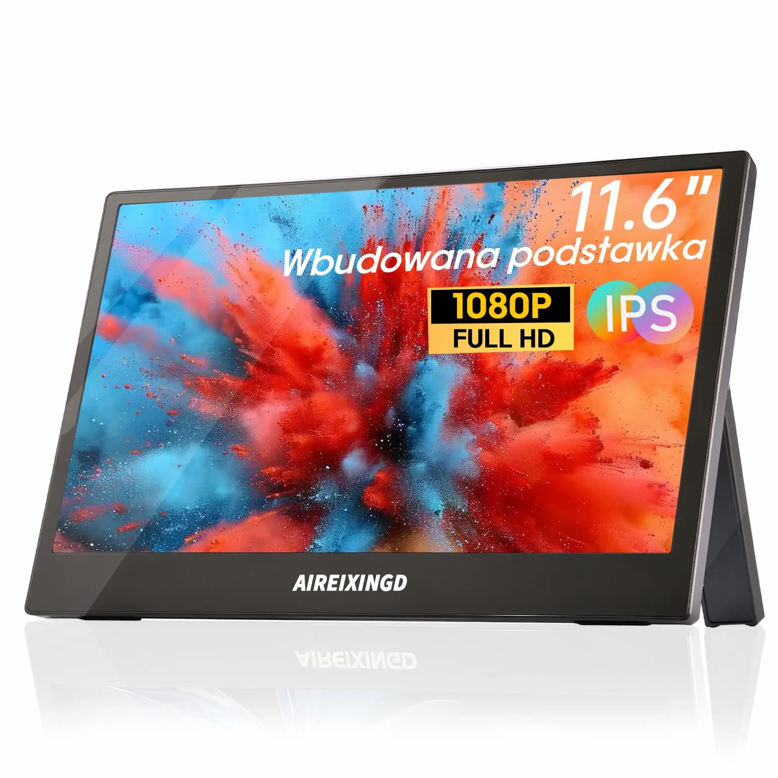 Przenośny monitor, 11,6" 1920×1080 FHD IPS przenośny ekran do laptopa ze stojakiem,montaż VESA, drugi ekran do laptopa/PC/Mac/PS5/Xbox - złącze USB C i HDMI [Klasa energetyczna A]