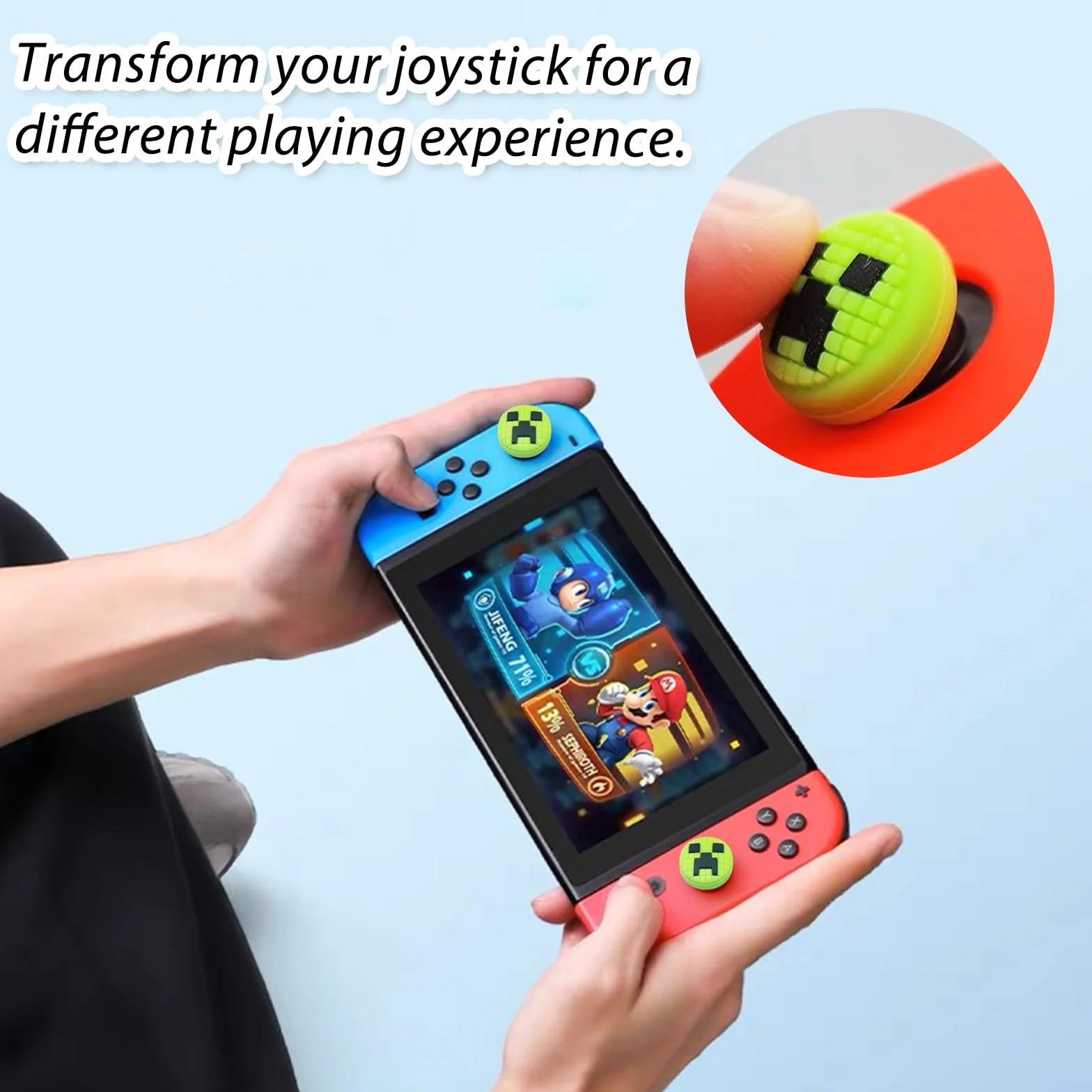 4 sztuki joysticka nakładki kompatybilne, silikonowe, analogowe, do joysticka, kompatybilne z Nintendo Switch/OLED/Lite Grip (zielone i żółte)