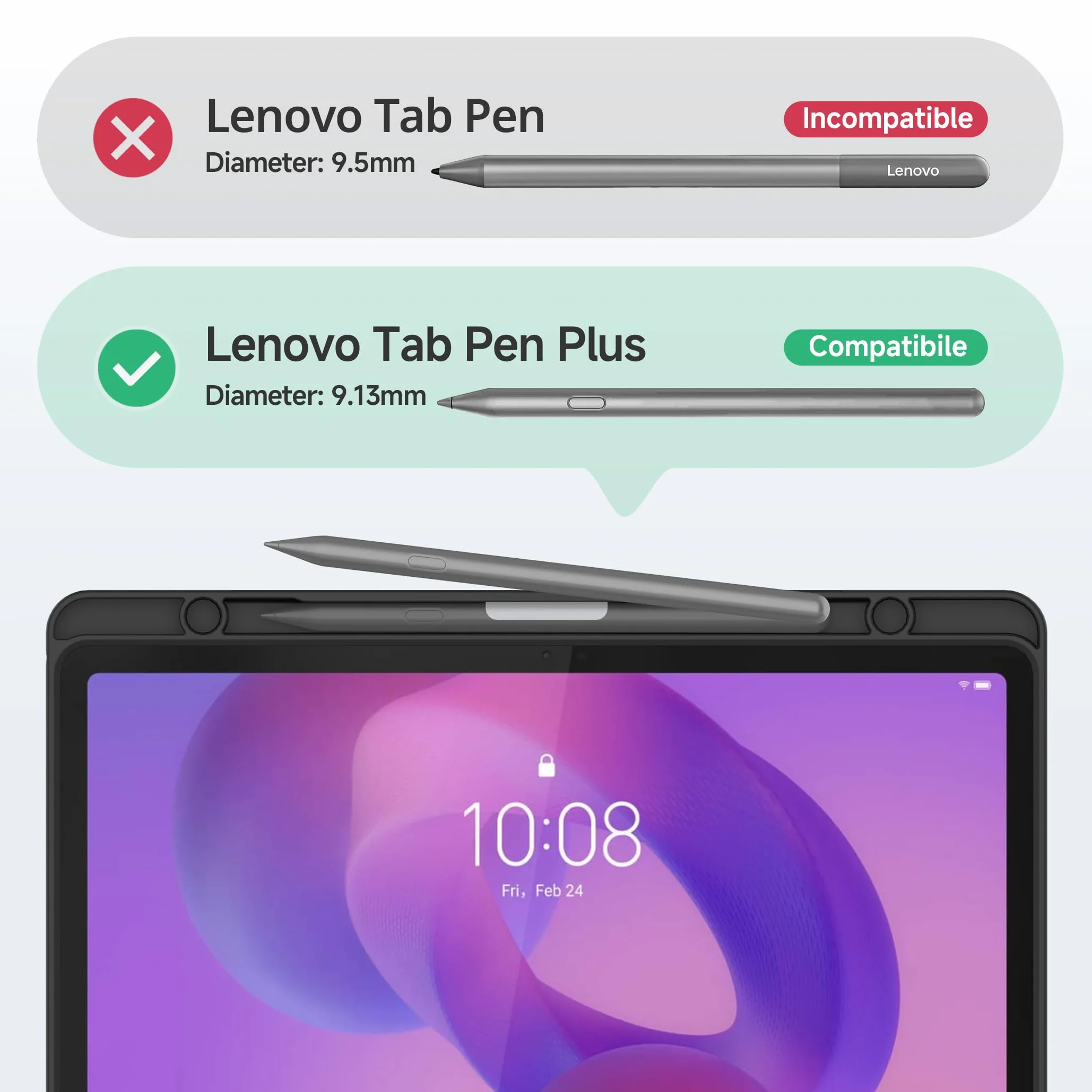 EasyAcc Etui do tabletu Lenovo Idea Tab 11 cali 2025 z uchwytem na długopis TB-336ZU TB-336FU, cienkie folio stojak etui ochronne na tablet, oglądanie pod wieloma kątami, morski błękit