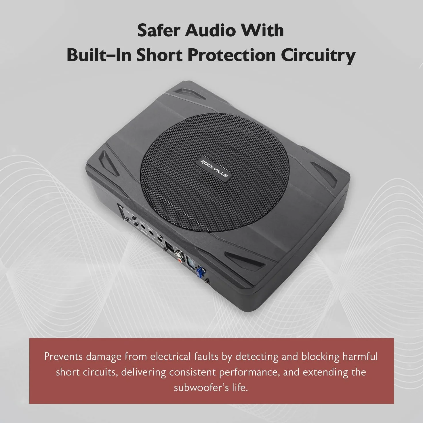 Rockville SS8P 400 W 20.3 cm Slim Under-Seat Active Powered Subwoofer do samochodów / ciężarówek