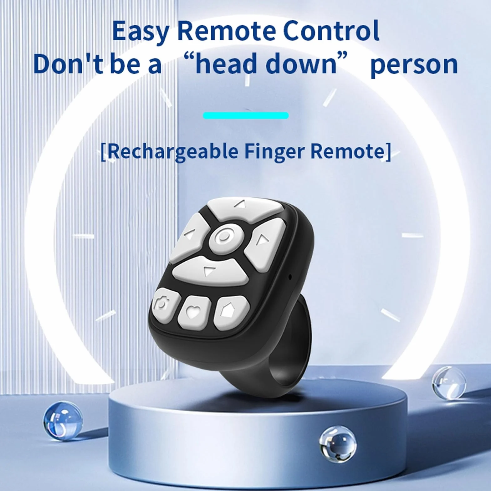 Remote Control Page Turner, Scrolling Ring for TIKTok, Bezprzewodowa Kamera Zdalna Migawka, Przewijane Pierścienie Aparat Zdalny Pilot do Telefonów Tablet (Topiky6g5ncb4k9x-11)