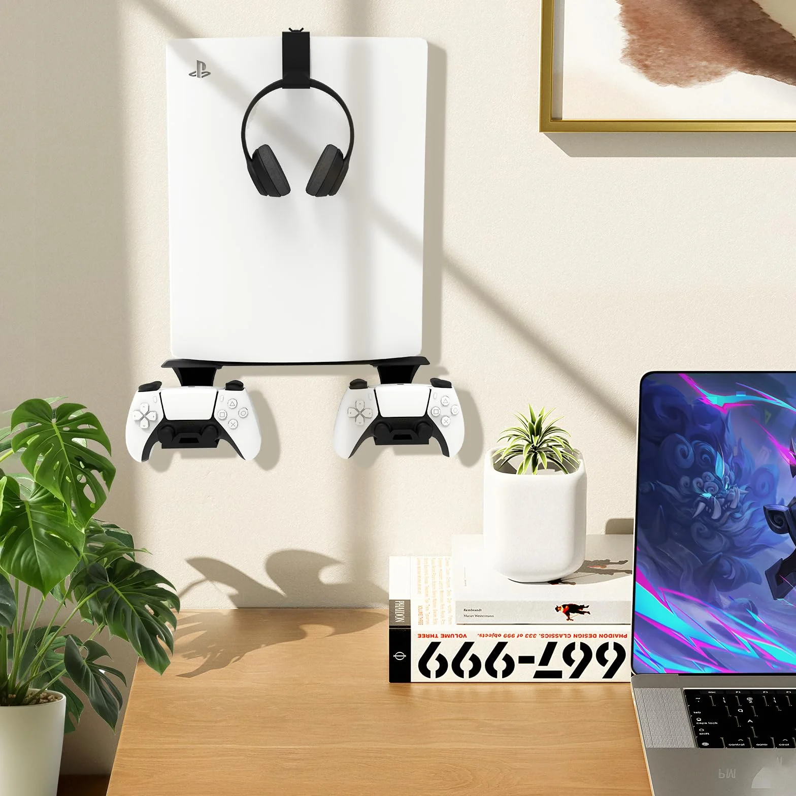 Uchwyt ścienny do PS5/PS5 Slim/PS5 Pro z litego metalu, czarny