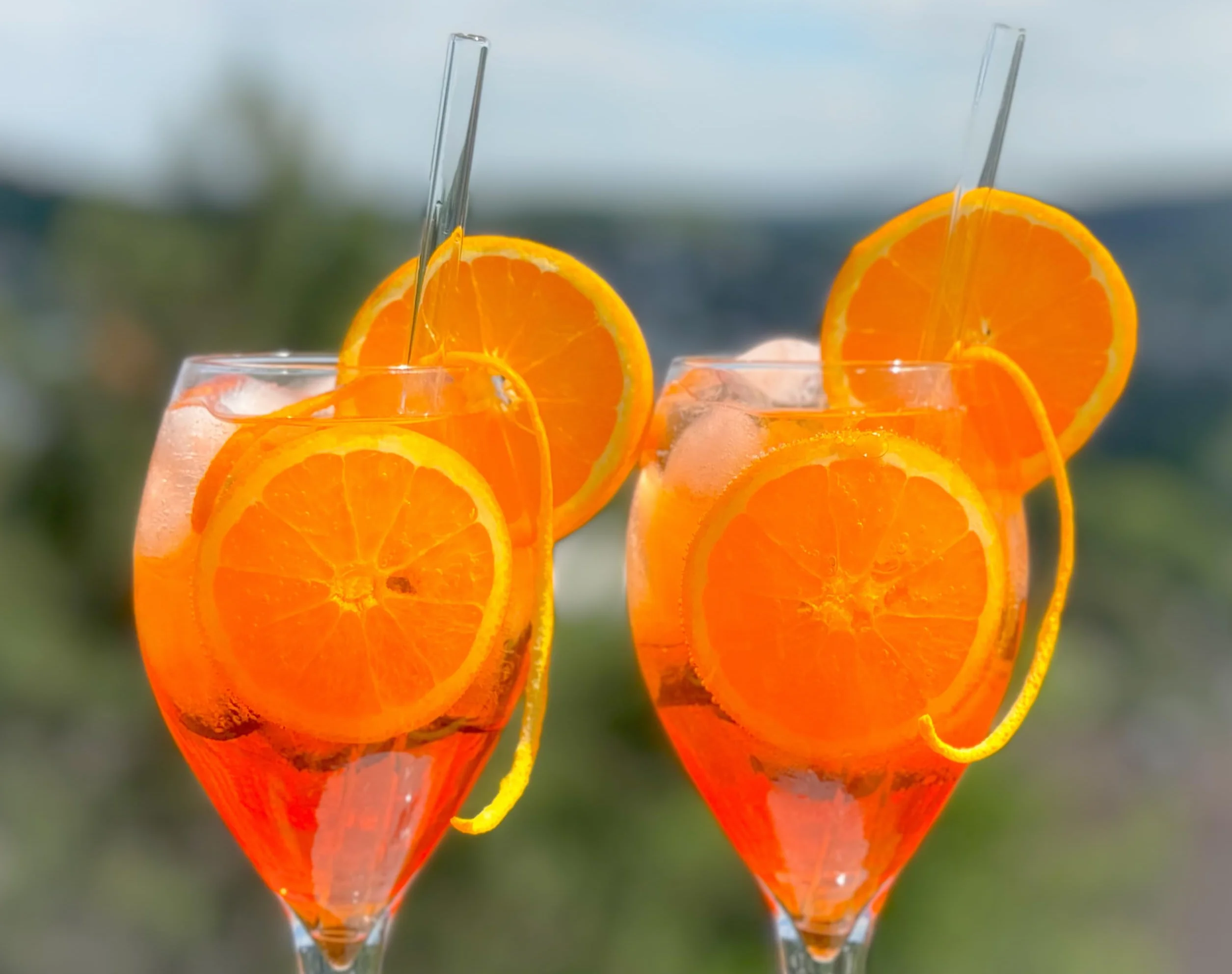 Topkapi Aperol Spritz Stella XL 13-częściowy zestaw szklanek koktajlowych – 6 x szklanek Aperol z 6 szklanymi słomkami, kieliszek do koktajli, 445 ml, komplet dla 6 osób