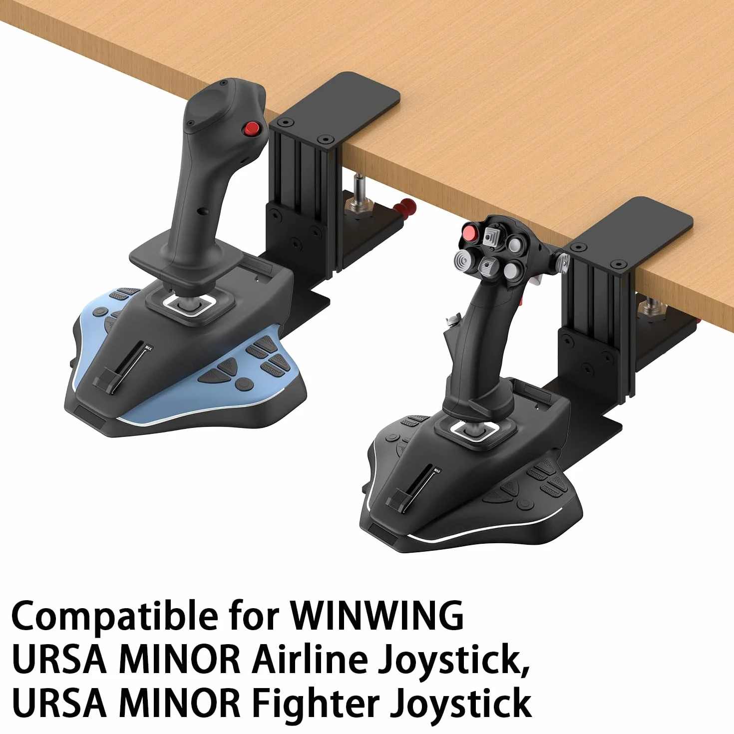Wspornik biurkowy kompatybilny z: Thrustmaster T.Flight Hotas One/Hotas 4/Stick X, SimTask Farmstick, VelocityOne Flightstick, G Extreme 3D Pro USB Joystick, WINWING URSA MINOR Fighter/Airline Joystic