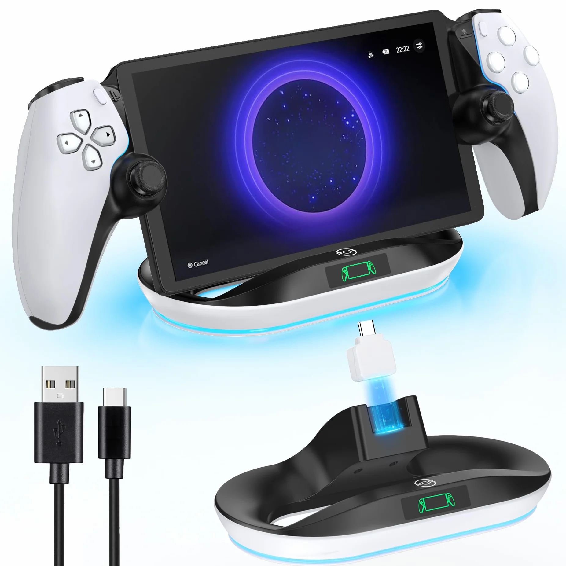 Obsługa pilota PS-Portal Charger i złącze magnetyczne do stacji ładującej PS Portal