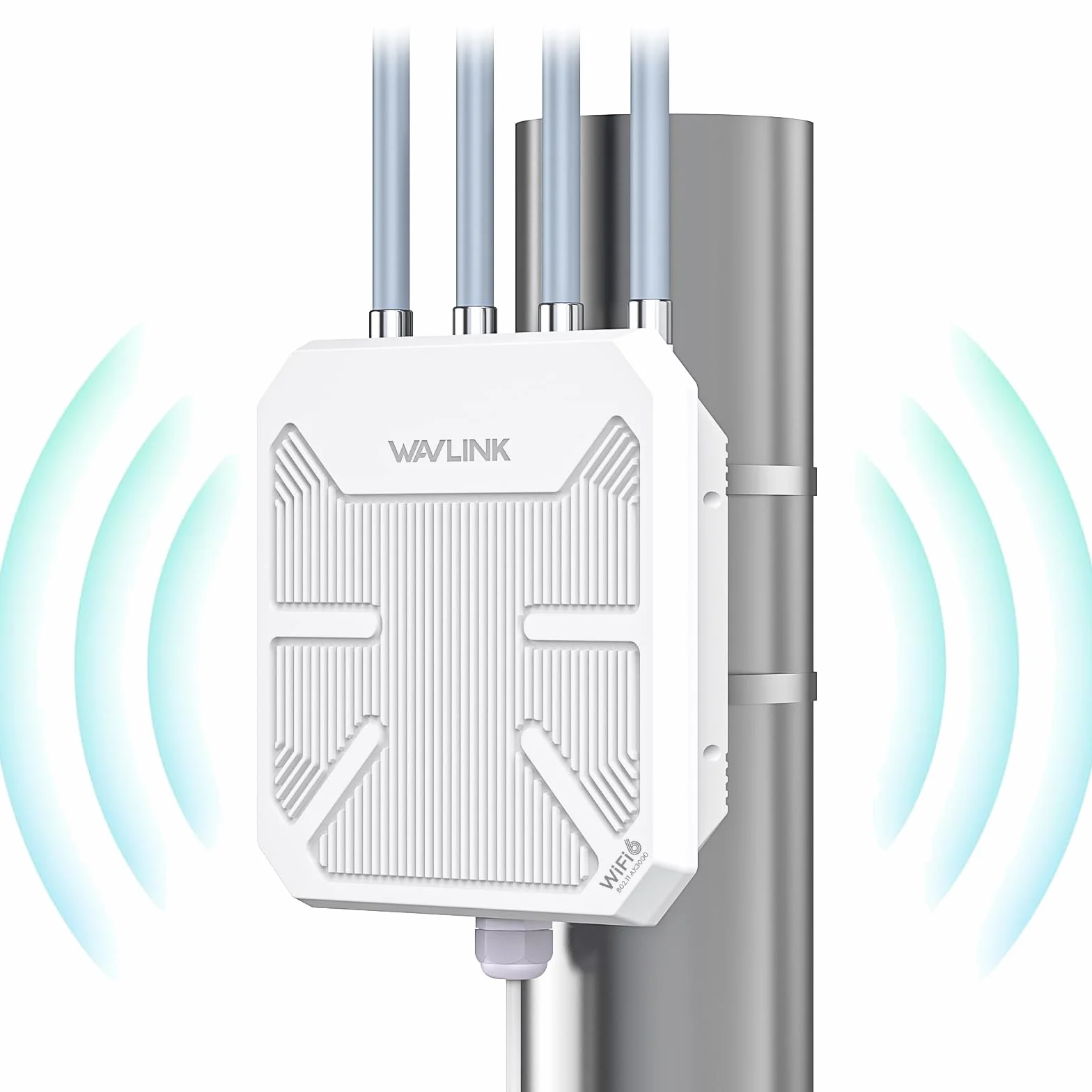 Zewnętrzny Przedłużacz Repeater WiFi 6 Mesh Dużym Zasięgu AX3000, WN573HX3 Outdoor Dwuzakresowy Gigabit Punkt Dostępowy PoE/Potężny Bezprzewodowy Wzmacniacz WiFi (Anteną 4x8dBI, IP67, +256 urządzeń)