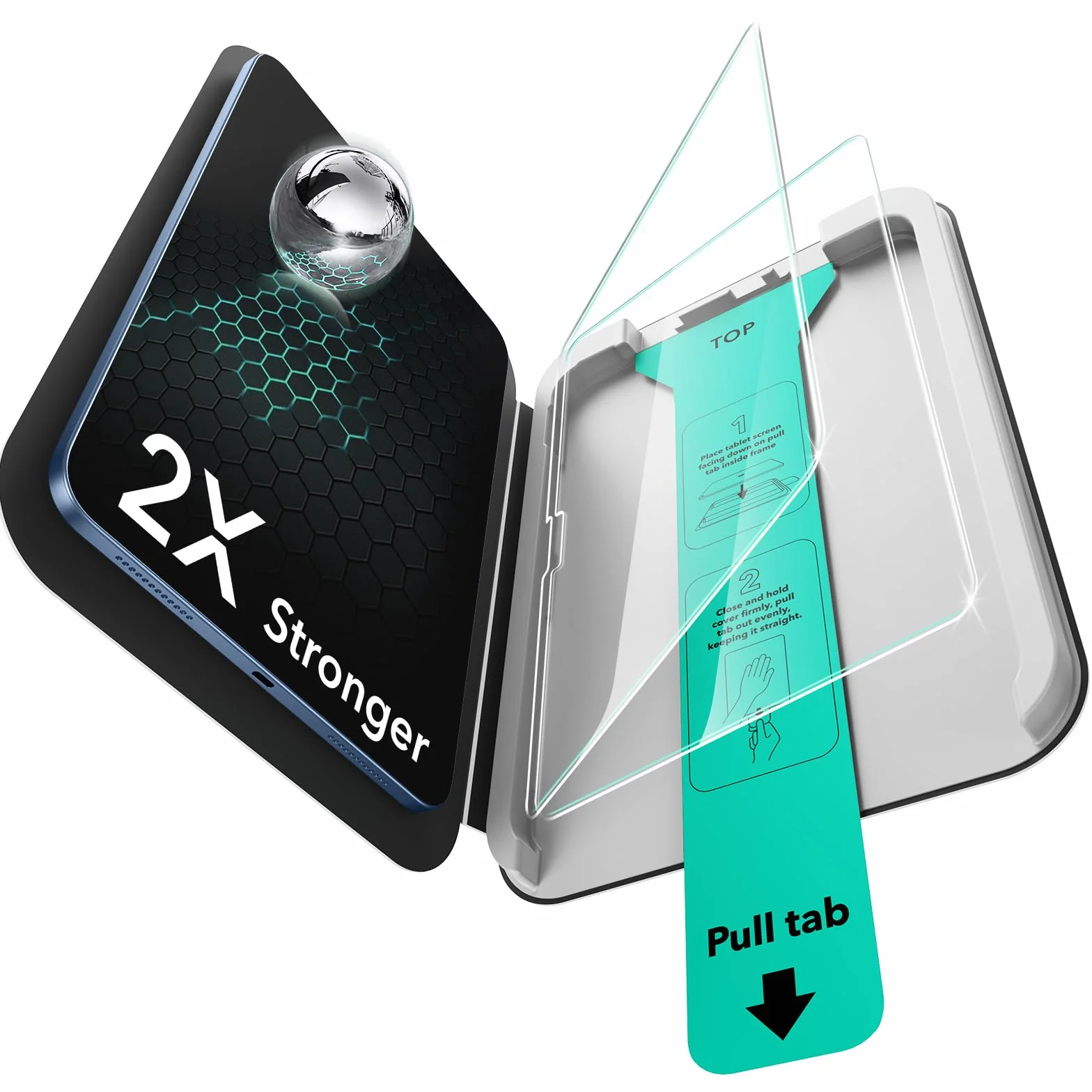 ESR 2-pak osłon ekranu dla iPad 11./10. generacji A16 (11/10.9 cala, 2025/2022), folia ze szkła hartowanego 9H z ultra dopasowanym uchwytem, obsługa Apple Pencil, odporna na zarysowania, HD klarowność