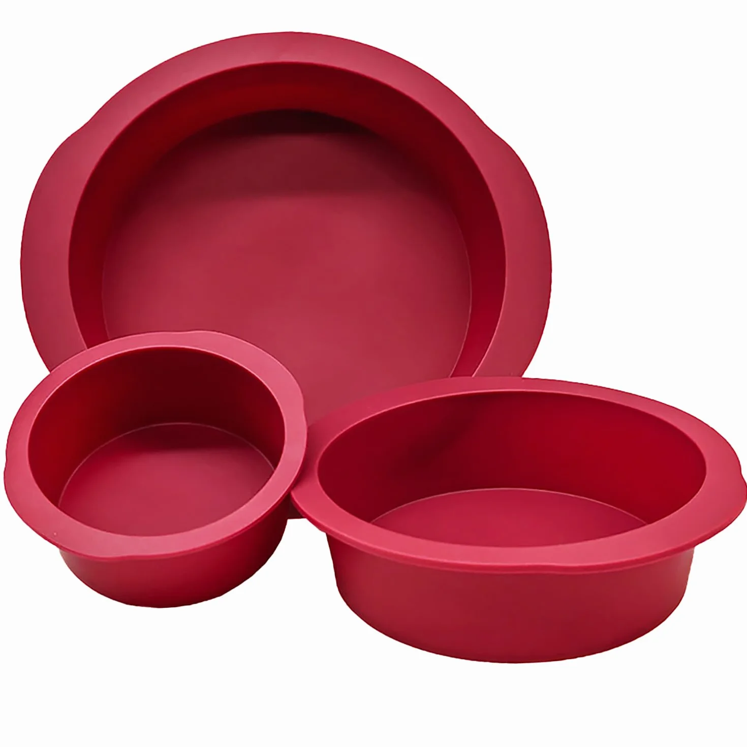Zestaw 3-częściowy silikonowych form do pieczenia 10+15+20 cm nieprzywierający BPA