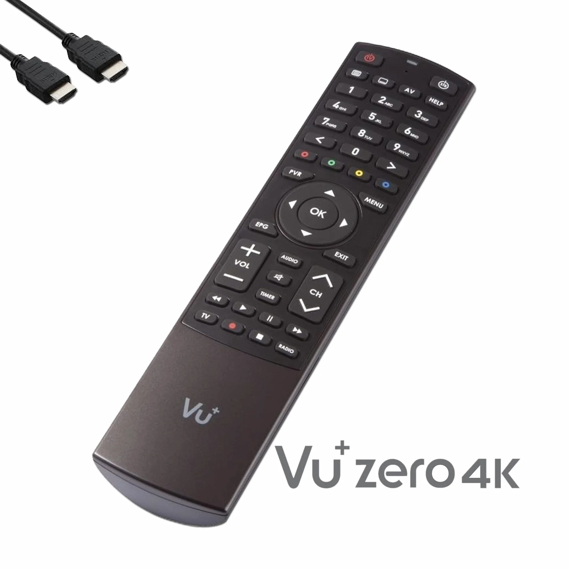 VU Zero 4K – UHD HDR odbiornik satelitarny z 1 tunerem DVB-S2X, E2 Linux Smart Receiver, YouTube, CI + czytnik kart, mediathek HbbTV, funkcja USB PVR + kabel EasyMouse HDMI