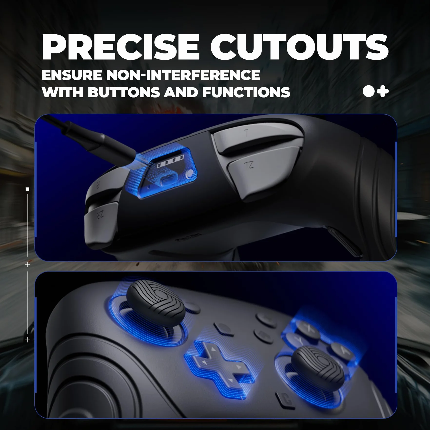 PlayVital Silikonowe Etui Ochronne do Switch 2 Pro z Osłonami na Tylne Przyciski, Nakładkami Joystick, Naklejkami, Antywstrząsowy Grip-Czarny