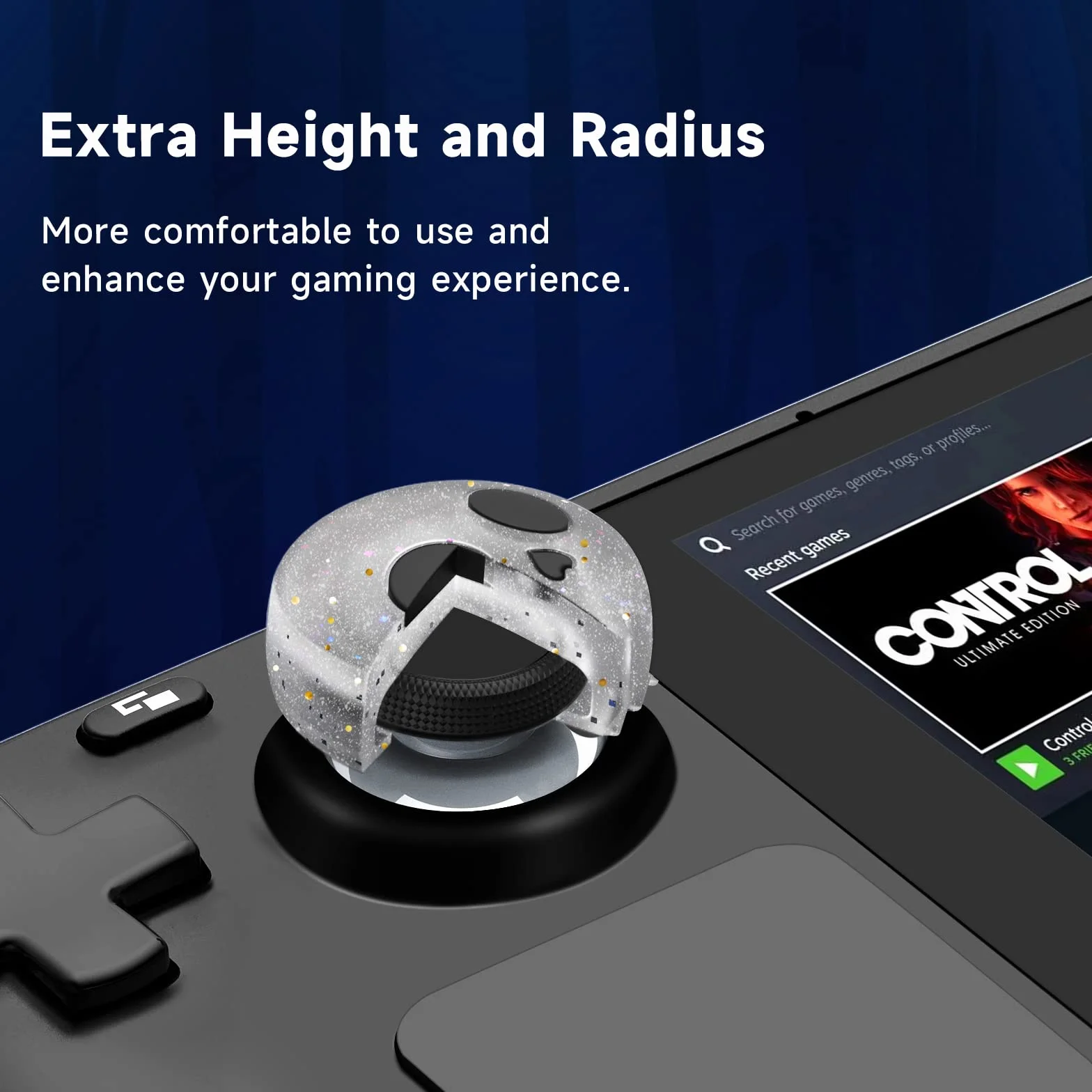 JINGDU Nakładki do Steam Deck – Thumbsticks Grips Caps, nakładki ochronne akcesoria analogowe joystick nakładki na deskę parową – miękki silikon, 4-częściowy zestaw, czaszka