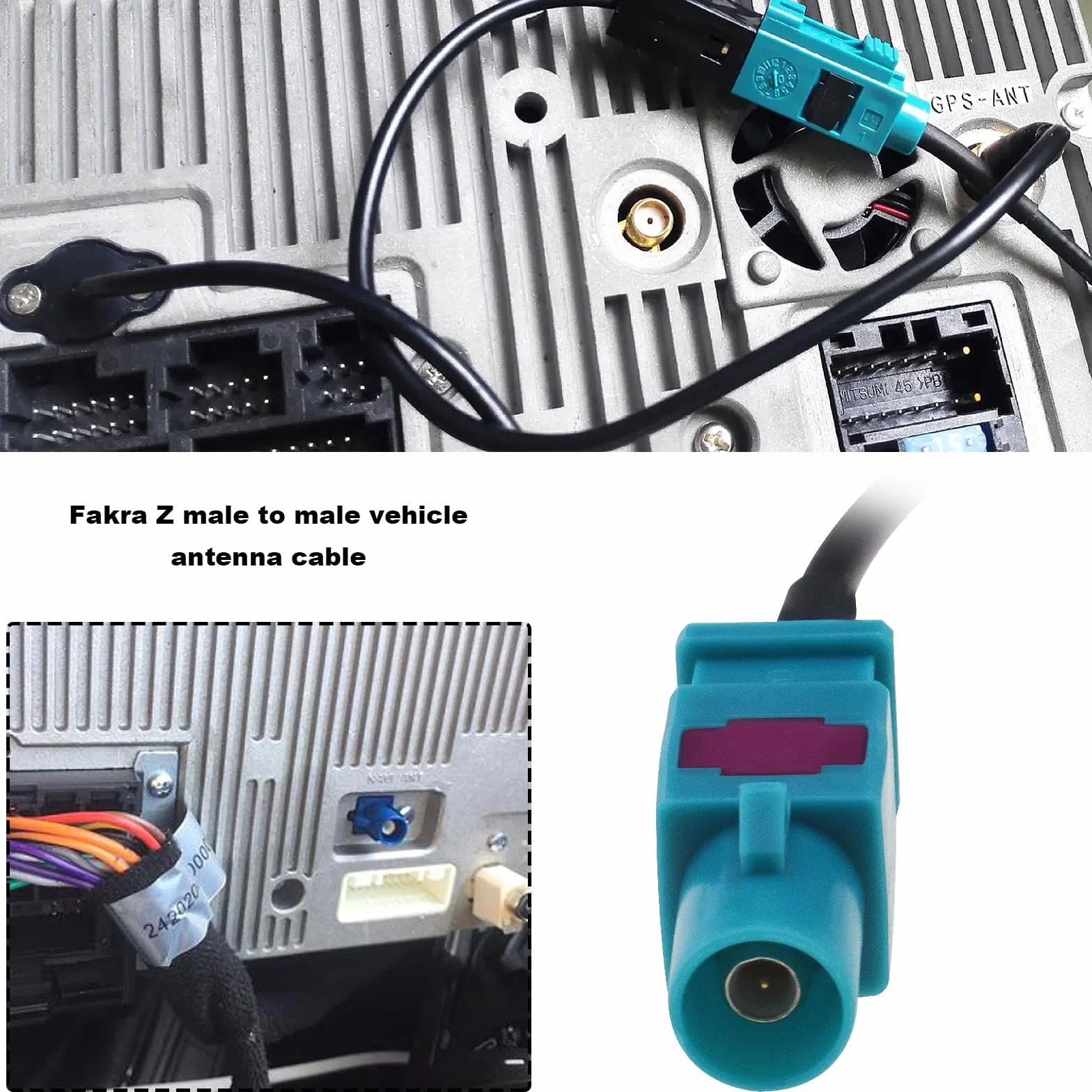 Fakra Z męski na męski kabel adaptera anteny pojazdu RG174 kabel koncentryczny 30 cm do anteny DAB GPS FM, skanera radiowego, amatorskiego radia, nadajnika-odbiornika, przenośnego radia CB