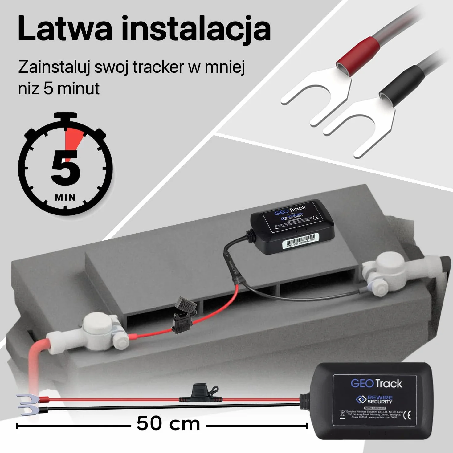 GPSLive Geo Track Lokalizator GPS do Pojazdów – Tracker GPS do Samochodu, Vana i Motocykla, Śledzenie GPS w Czasie Rzeczywistym, Samodzielna Instalacja, System Telematyczny