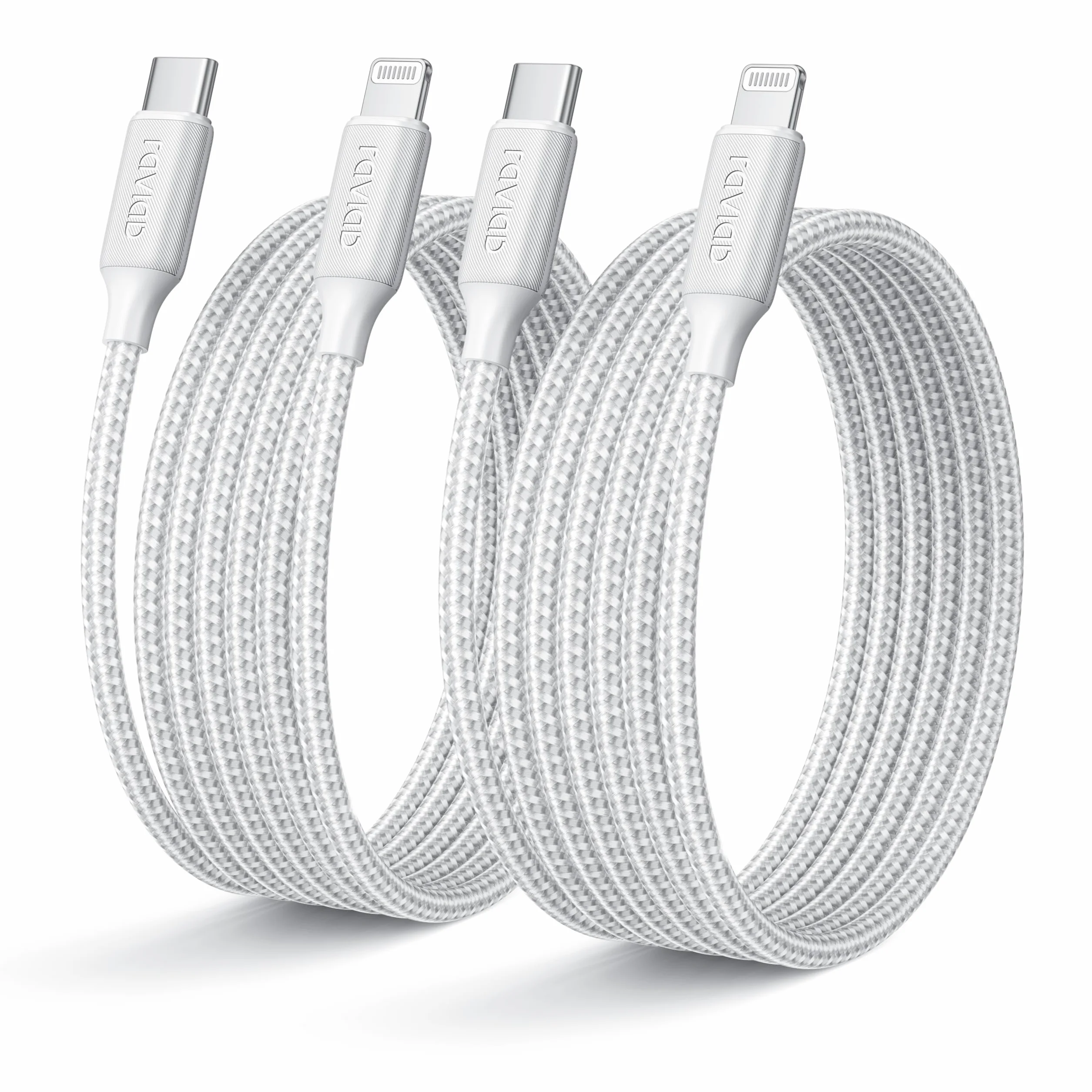 RAVIAD Kabel USB C do Lightning [3 m / zestaw 2 sztuk] Certyfikat MFi Kabel USB C Błyskawiczne ładowanie Zasilanie Przewód Lightning USB C do iPhone 14/13 Pro Max/12/11 Pro Max/11/SE 2020/XR/XS/X/8