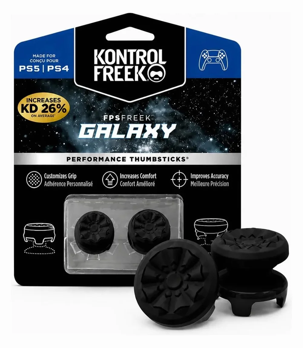 KontrolFreek FPS Freek Galaxy White do Playstation 4 (PS4) i Playstation 5 (PS5), Performance Thumbsticks | 1 wysoki stan, 1 średni stan, biały